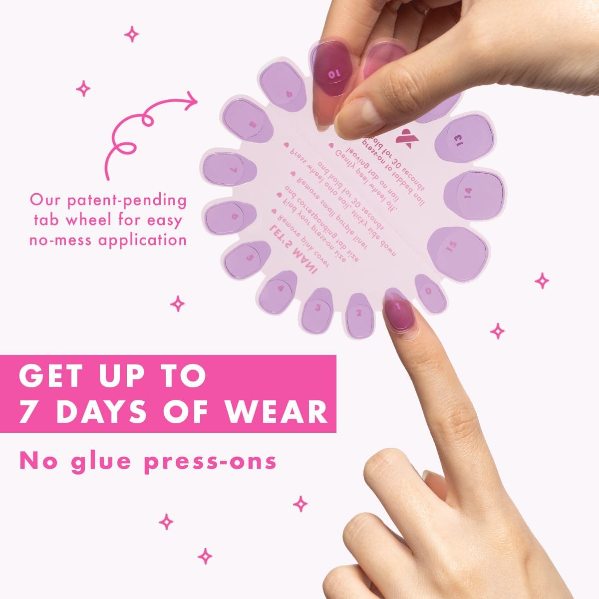 Olive & June Super Stick Hands - Press on Nails - Oval Medium - No Glue Needed - 32 Tabs in 16 Sizes - Non-Toxic - Easy to Apply, No Harmful - Realistic Look - 7 Days - Bp Velvet image number 3