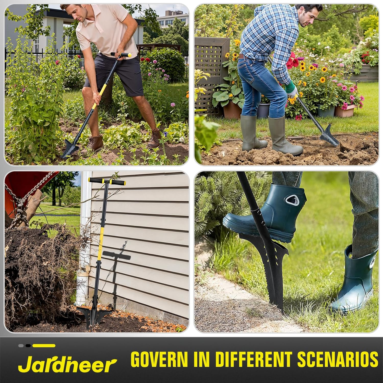 Jardineer Garden Shovels for Digging with Long Handle, Root Shovel for Cutting Roots with Comfortable Grip image number 5