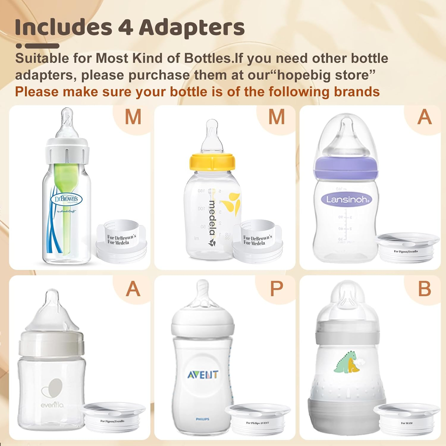 Bottle Warmer, Fast Heating Portable Bottle Warmer with 4 Adapters, Rechargeable Travel Bottle Warmer with Smart Temperature Control, Cordless Baby Bottle Warmer for Breastmilk or Formula