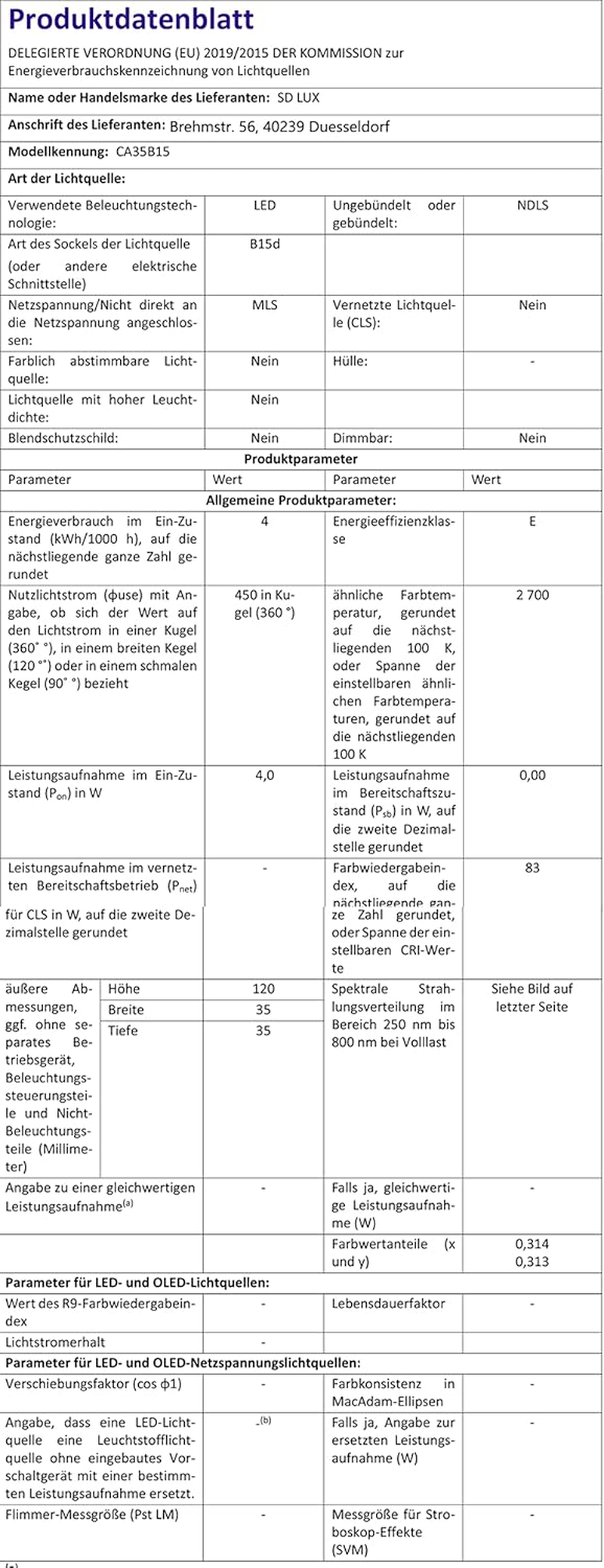 SD LUX LED Candle Bulbs Vintage Filament Led Light Bulbs,No Flicker Small Edison Bayonet LED Chandelier Bulbs - 4W (40W Equivalent) 450LM Warm White 2700K,6 Packs. (CA35-B15) image number 3