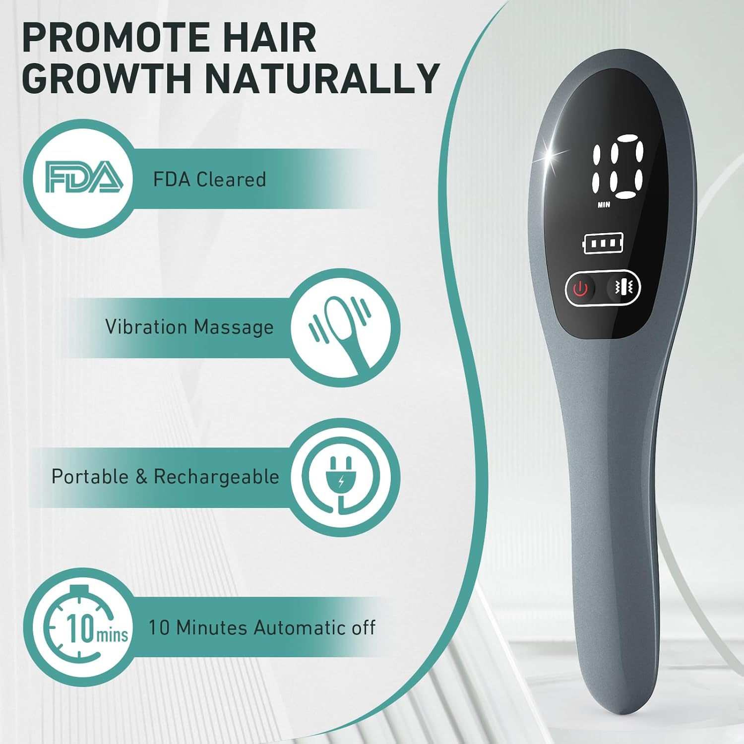 Ikeener Cold  Aser Comb for Hair Growth, 7 * 650Nm Infrared  Ed  Ight  Herapy Massager Brush for Hair Regrowth, Stimulate Hair Follicle Activation & Prevent Hair Loss image number 1