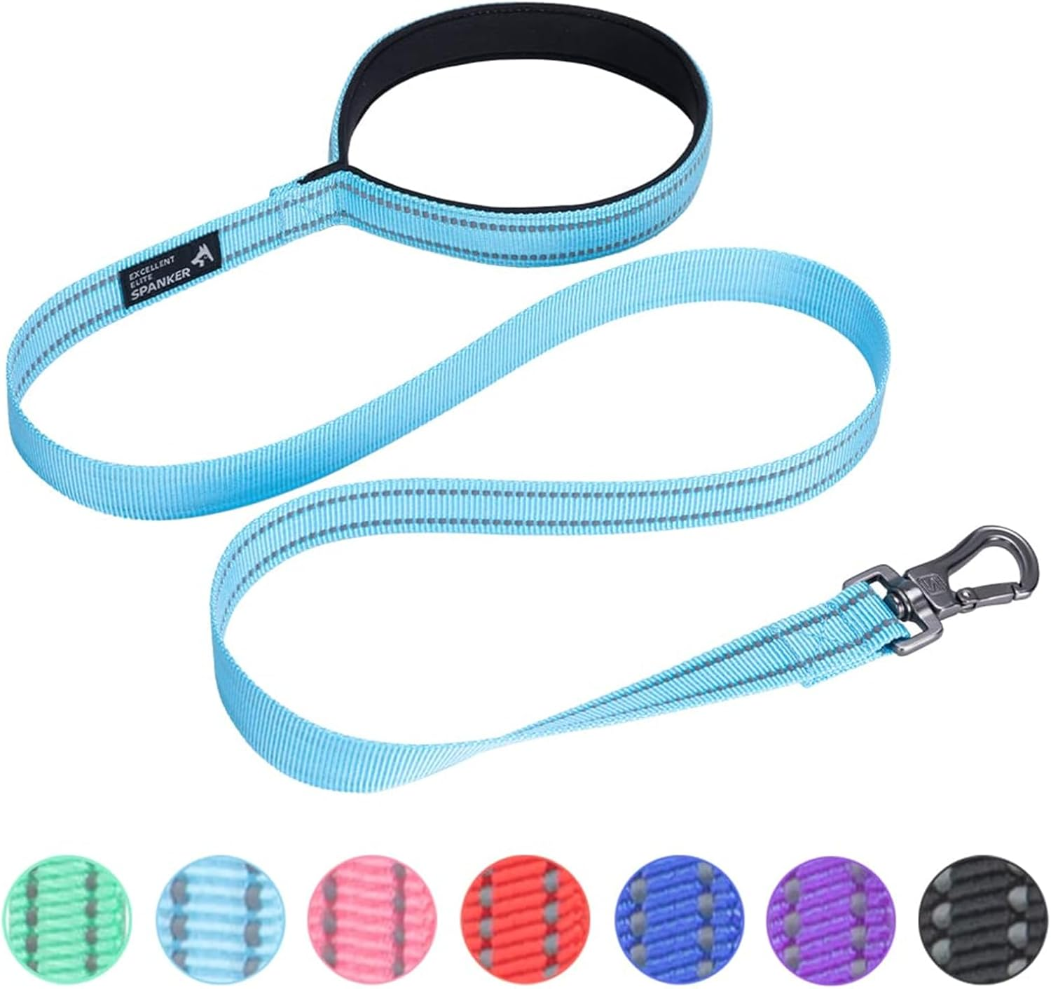 EXCELLENT ELITE SPANKER Reflective Strong Nylon Dog Training Leash Rope 4 Feet Long with Handle for Small and Medium Dogs(Light Blue, 4.3Ft X 1 In.) image number 3