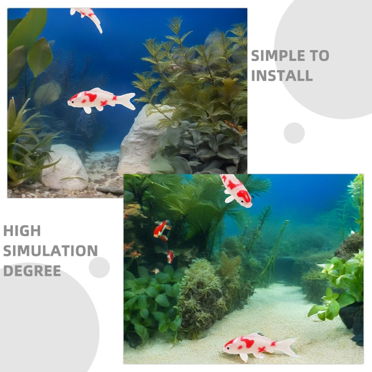 Abaodam 2Pcs Artificial Fish Model for Aquarium Decoration Realistic Floating Fish Figurines for Home and Garden Faderesistant Ornamental for Tanks and Aquatic Scenes image number 5