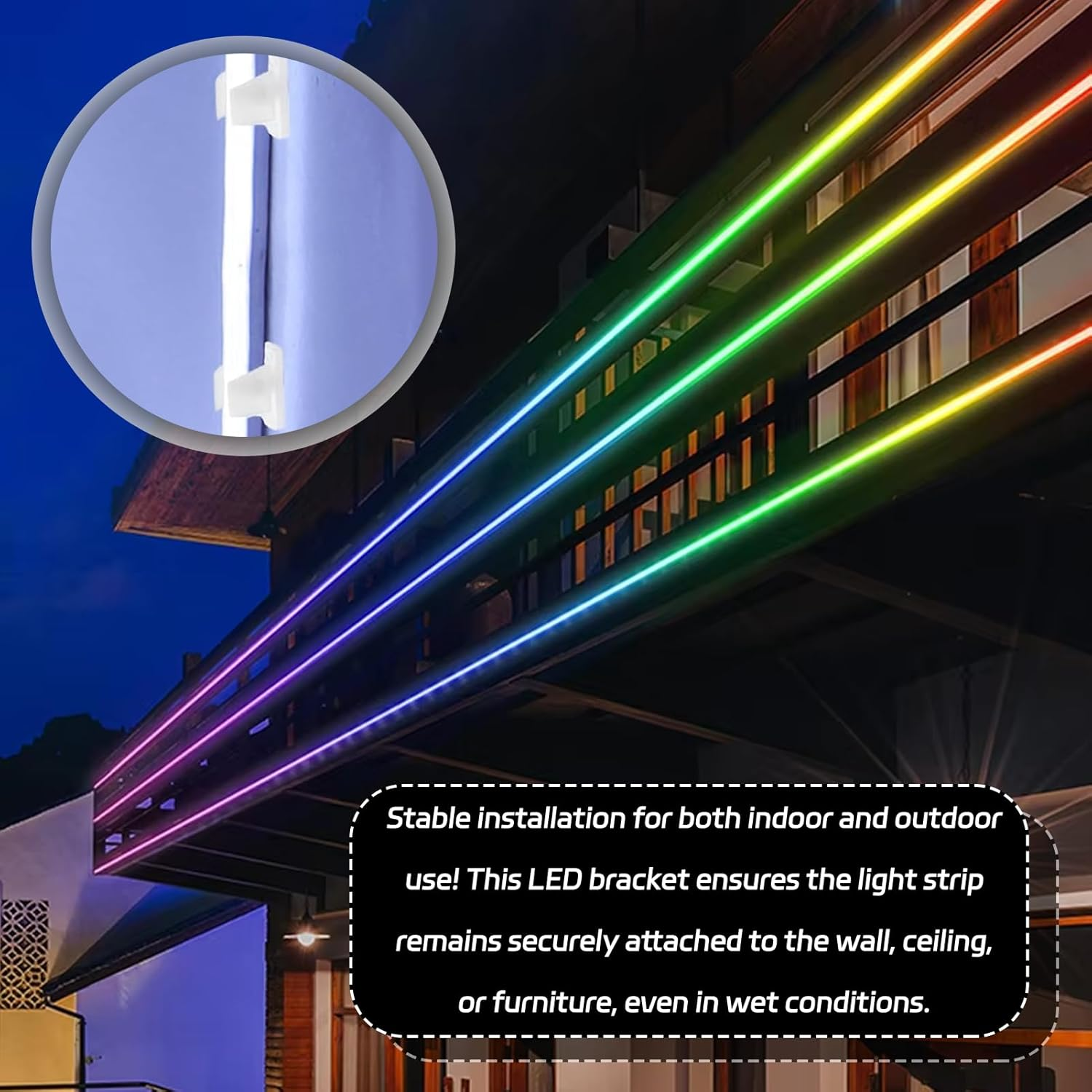 Pack of 50 Waterproof LED Light Strip Clips, LED Strip Holder, LED Strip Holder, Mounting Clamps, Suitable for 5 Mm to 6 Mm Silicone Waterproof LED Light Strips, Translucent