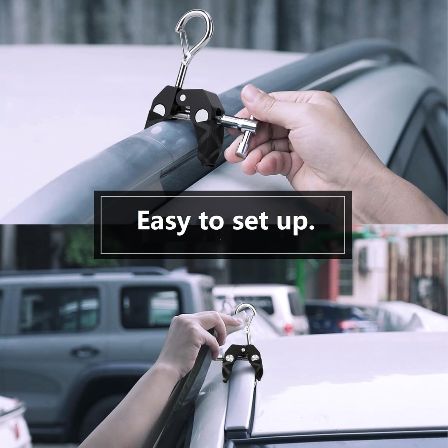 KOMCLUB Tarp Clips Car Roof Joint for Tarp Attachment,Easy Installation, Compact, Durable, Doubles as Lantern Hanger (1) image number 4