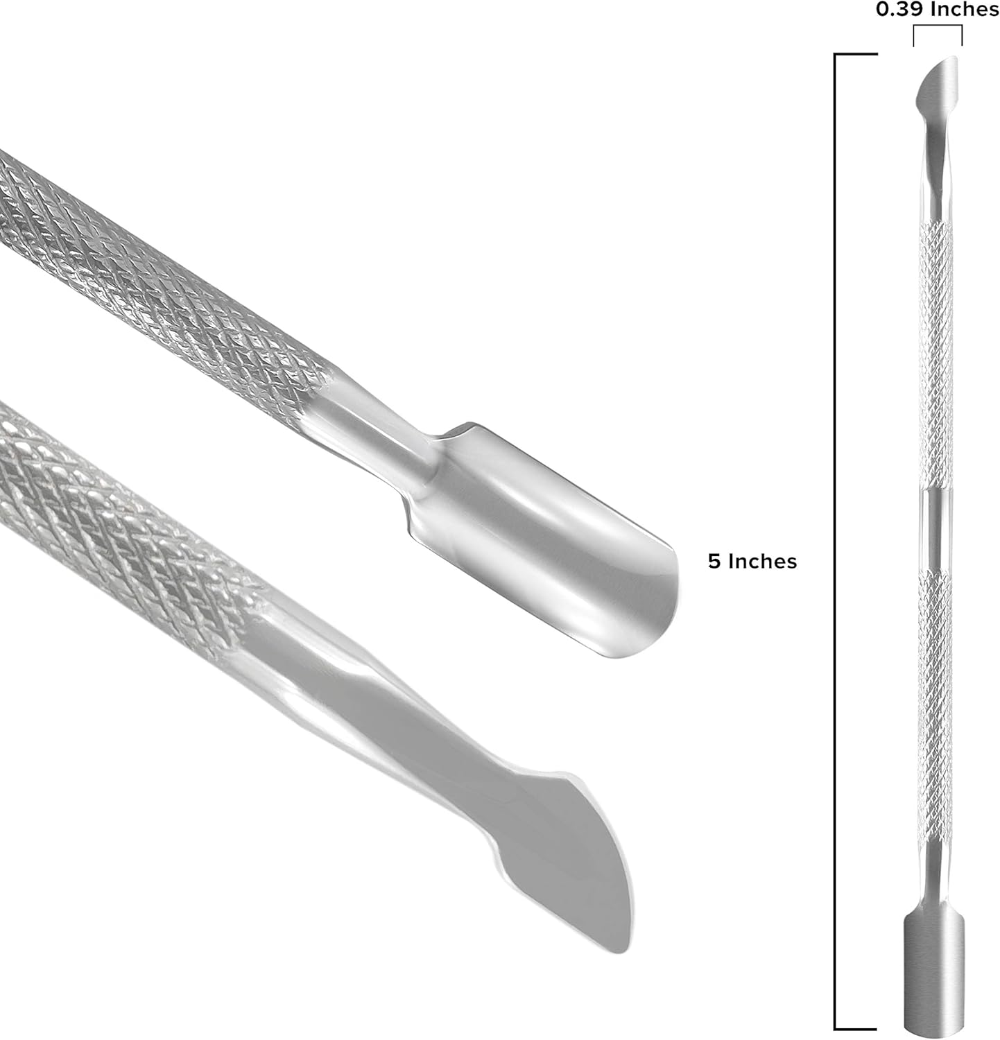 Professional Stainless Steel Dual Head Cuticle Pusher, Nail Scraper Tool for Gel Polish Removal, Manicure and Pedicure image number 2