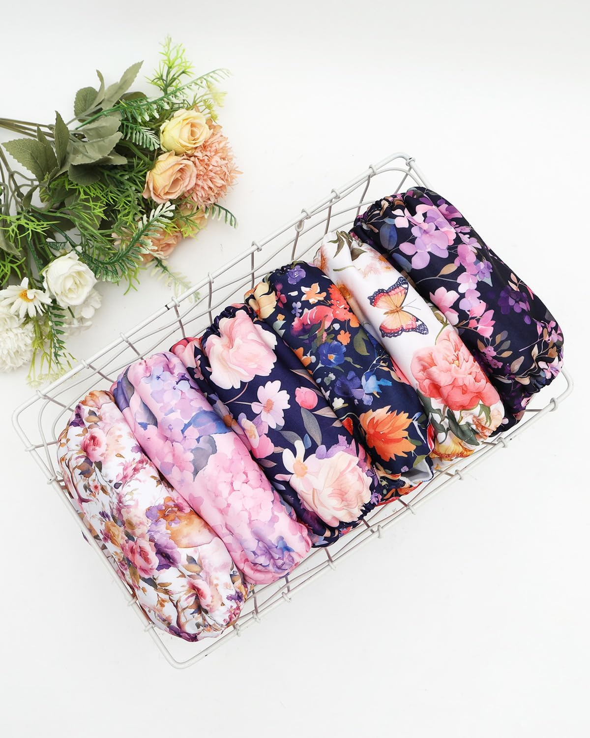 ALVABABY Baby Cloth Diapers 6 Pack with 12 Inserts Cloth Diaper Covers Adjustable Washable Reusable for Baby Girls Boys 6DM115-AU - Color 120 image number 4