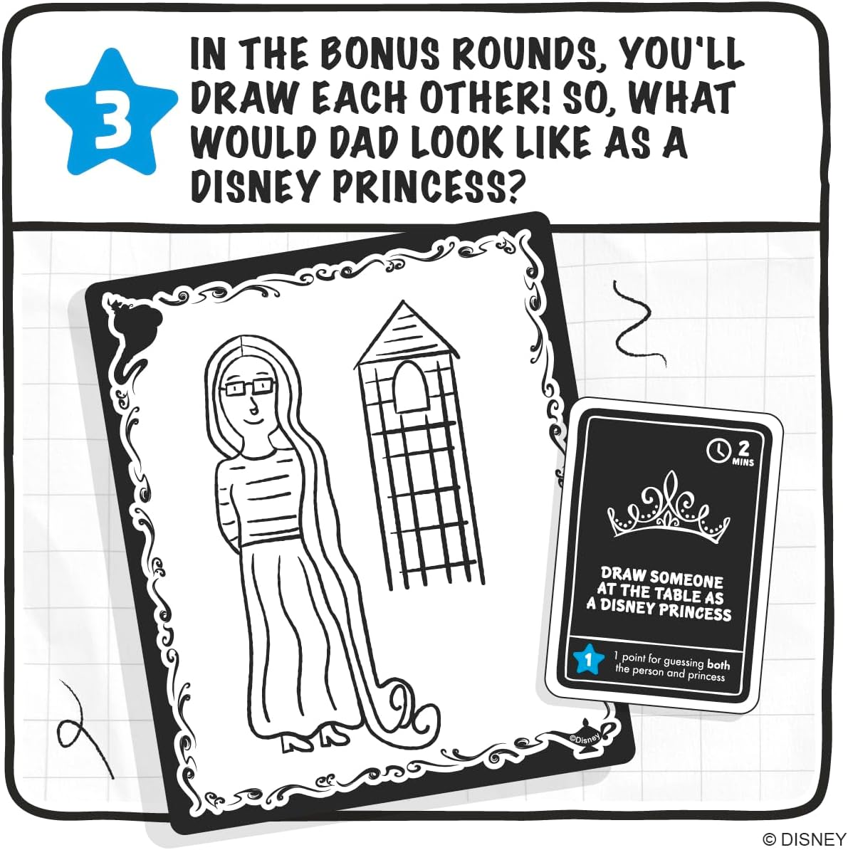 Ridley'S Disney Drawsome: Draw Game - 3 to 10 Players, Ages 6+ image number 1