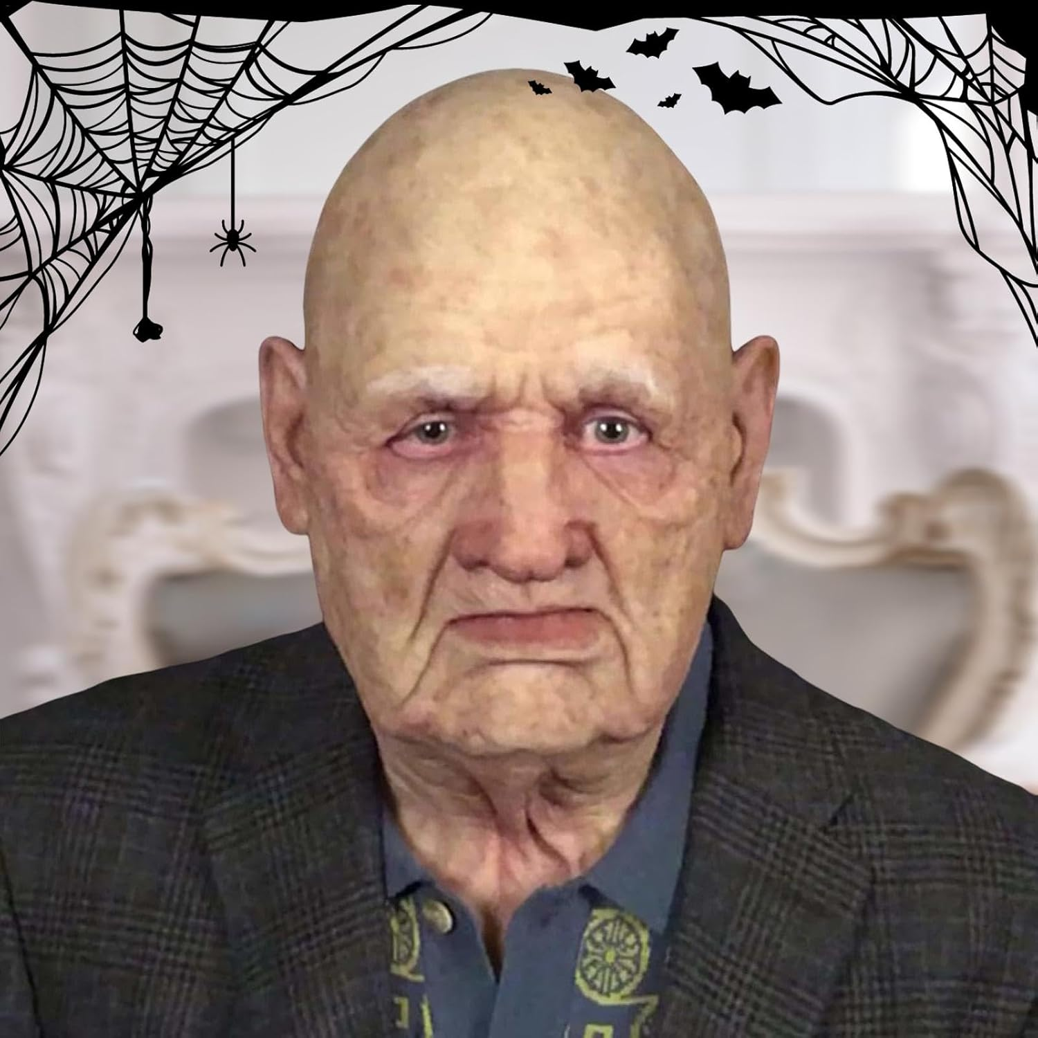 Silicone Old Man Mask Realistic Latex Old Man Face Mask | Old Man Face Cover, Realistic Old Man Mask for Halloween Cosplay Party Props, Latex Cosplay Costume Face Cover for Adults image number 5