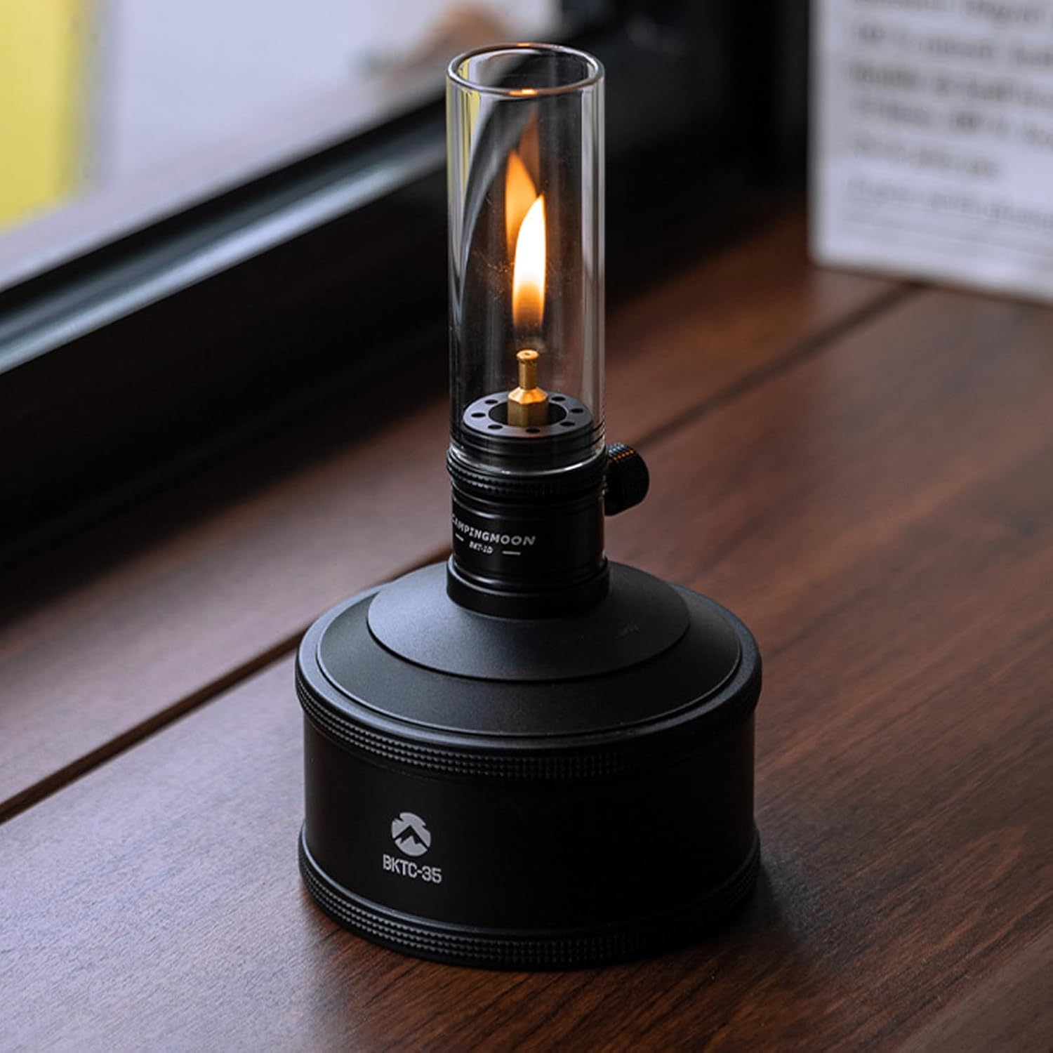 Campingmoon Camping Gas Lantern Gas Lamp Portable Outdoor Dreamlike Candle Black Camping Tent Lantern Glass Lantern image number 5