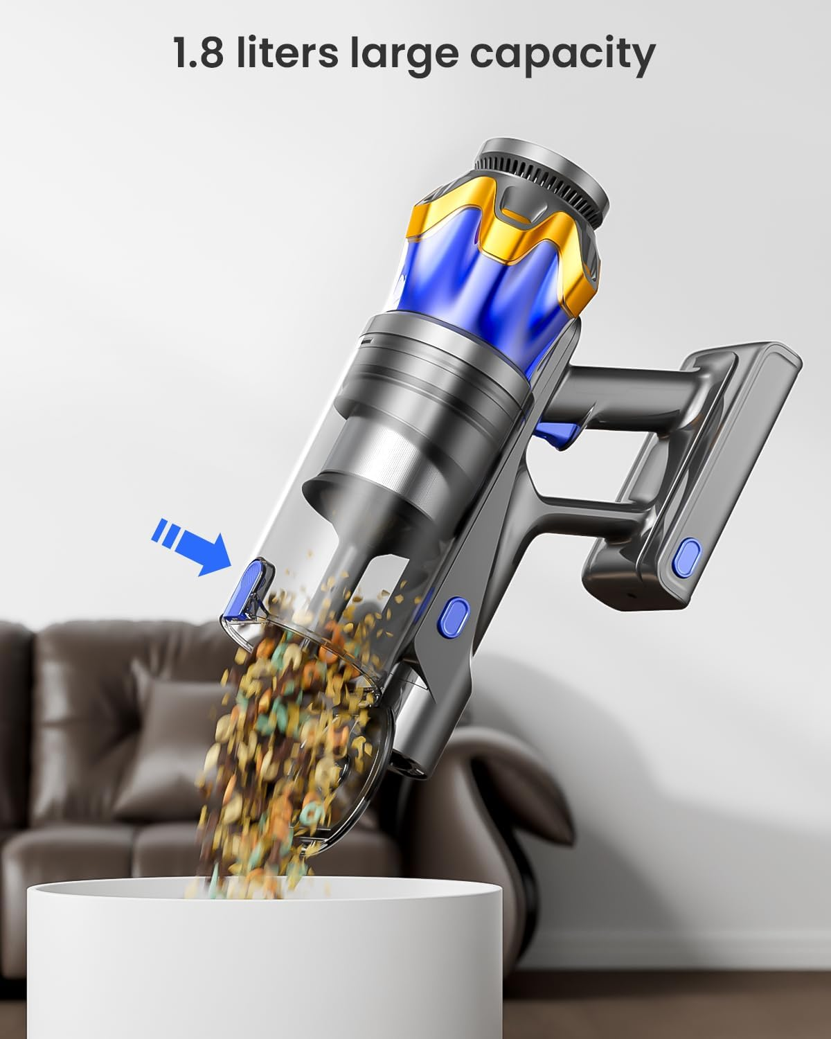 Cordless Vacuum Cleaner, Upgraded 580W 48KPA 65Mins Cordless Stick Vacuum Cleaner with Self-Standing and Touch Screen, Anti-Tangle Wireless Vacumm, Vacuum Cleaners for Home/Pet Hair/Carpets/Floors image number 3