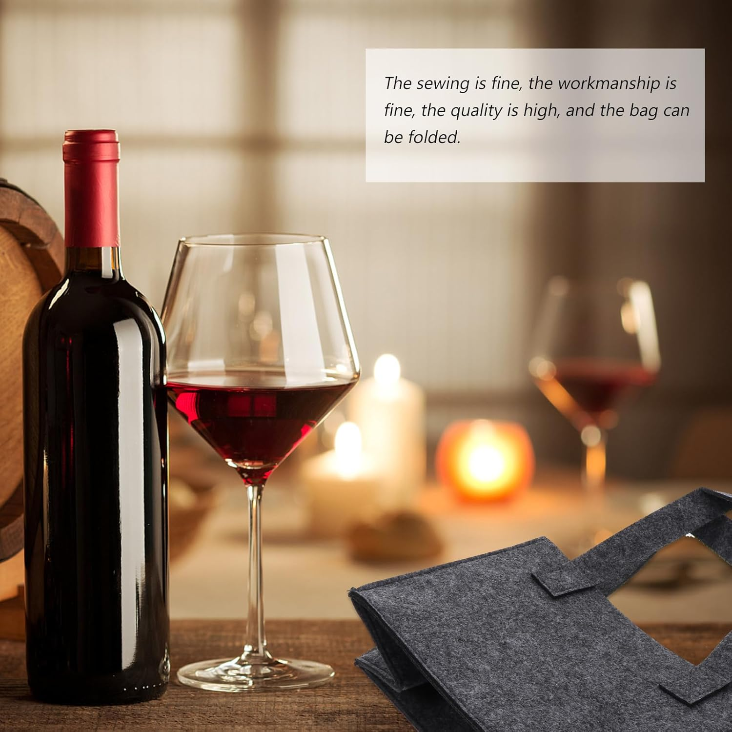 6 Bottle Wine Carrier - Insulated & Padded Wine Carrying Cooler Tote Bag with Handle and Strap for Travel or Picnic, IDEAL Wine Lover, Black - Grey image number 2