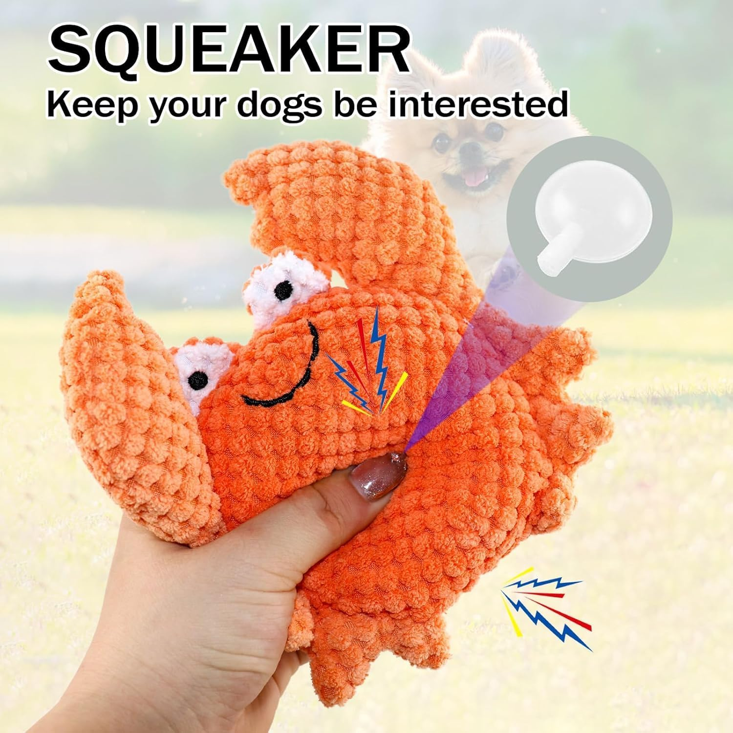 2 Pack Dog Squeaky Toys, Stuffed Plush Dog Toys, Dog Chew Toys for Puppy, Small, Middle Dogs image number 4