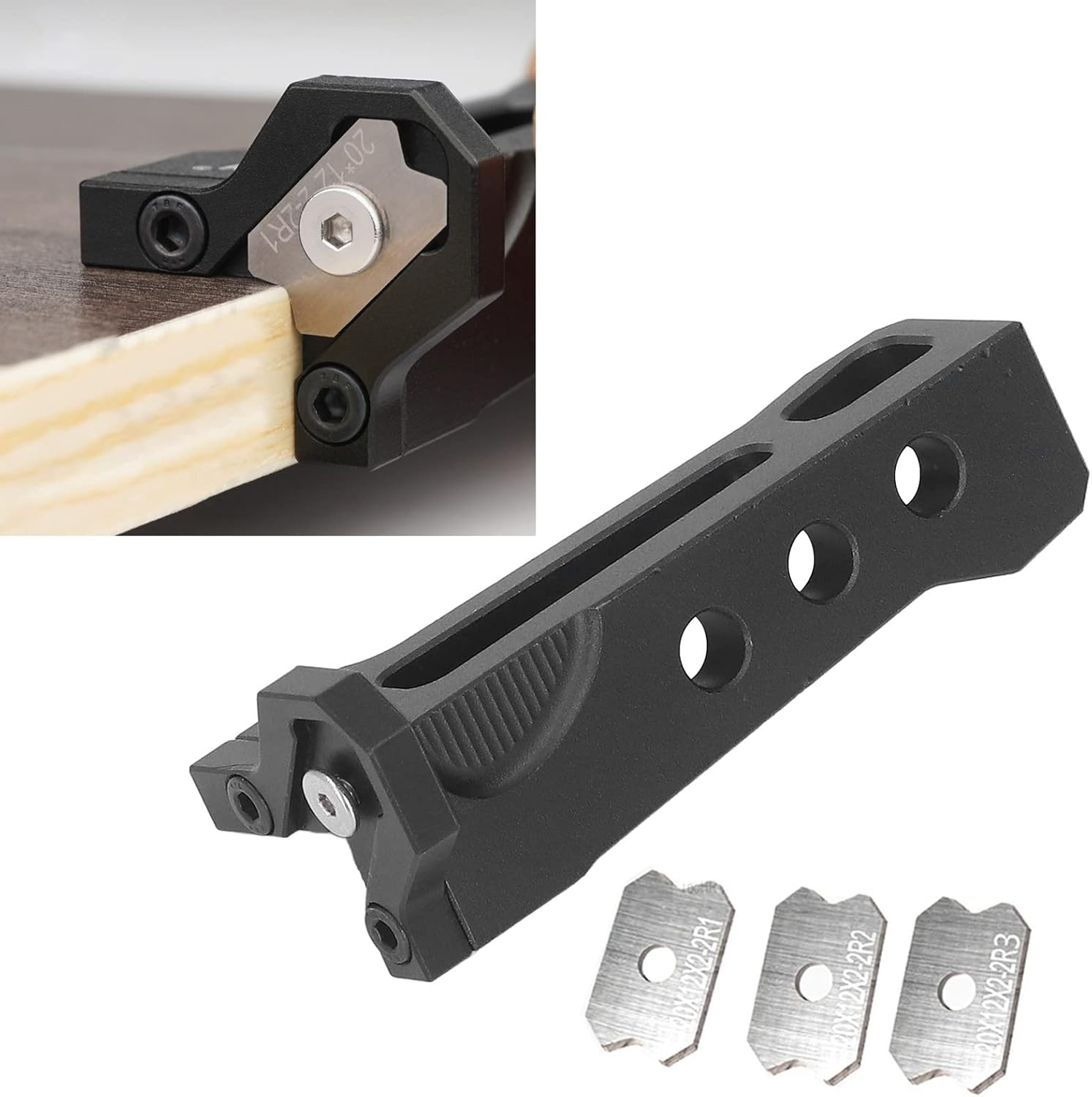 Woodworking Trimmer Aluminum Alloy Manual Planer with Three Blades for Furniture Chamfering and Planing image number 5