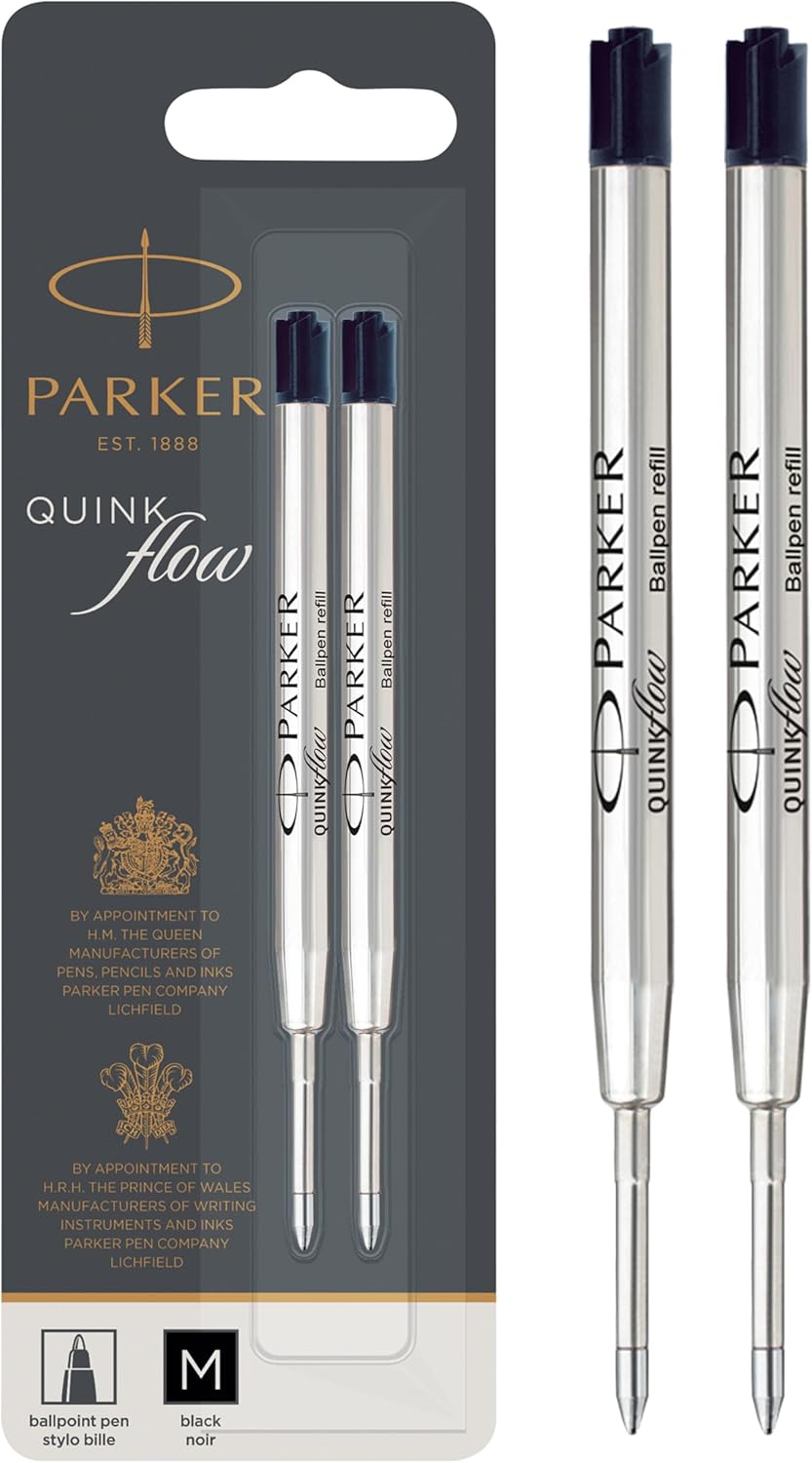 Parker Ballpoint Refill Blue Medium Blister (Pack of 2)