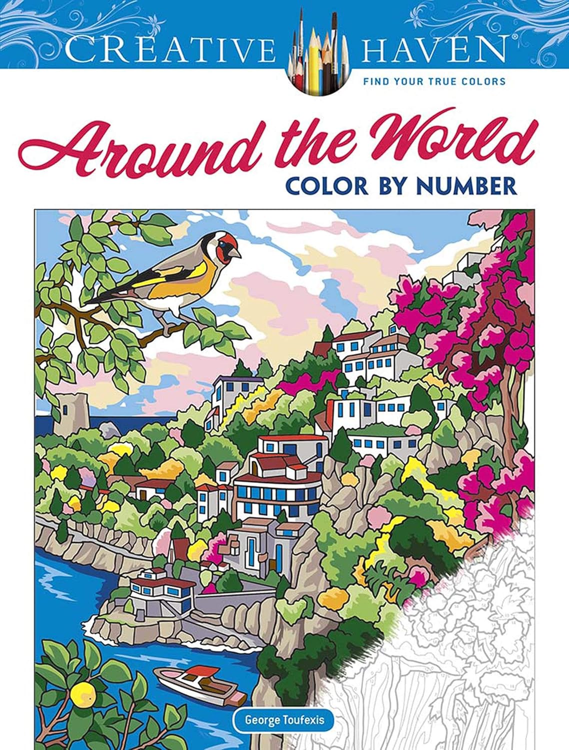 Creative Haven around the World Color by Number image number 4