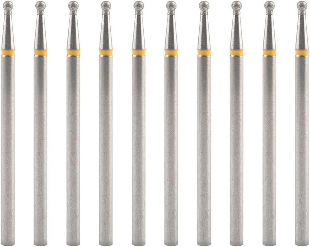 KADS Carbide Diamond Sanding Bit for Nail Prep Shaping, Upgrade Nail Drill Tips for Manicure Salon Cuticle Remove (10Pcs Inverted Cone Shape)