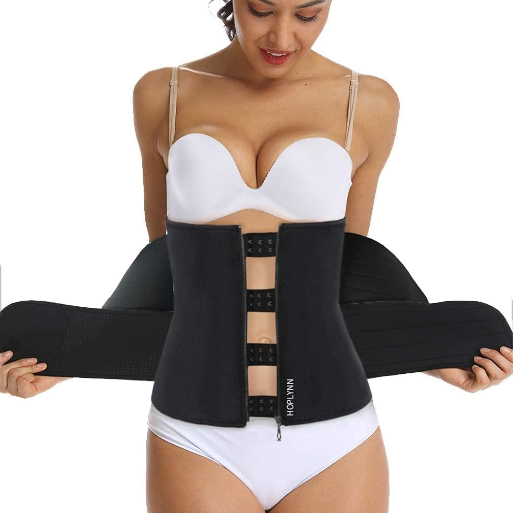 HOPLYNN Neoprene Sweat Waist Trainer Corset Trimmer Belt for Women Weight Loss, Waist Cincher Shaper Slimmer image number 4