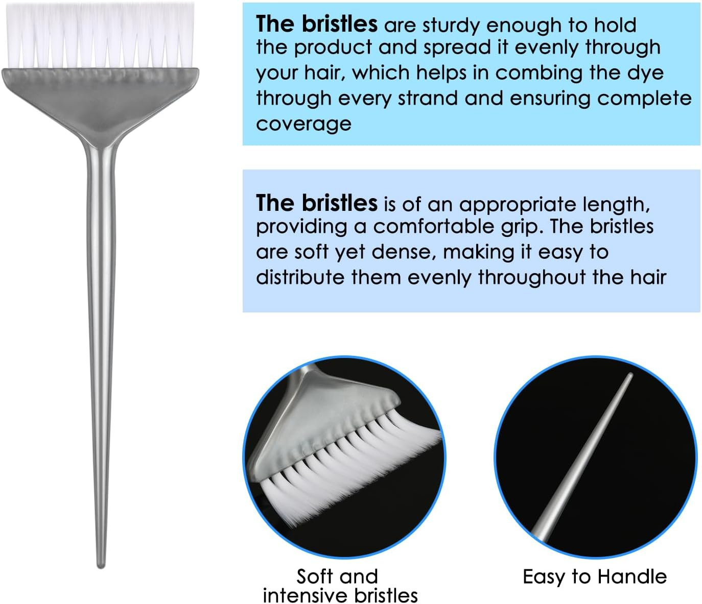 DS. DISTINCTIVE STYLE Hair Dye Applicator Brushes 5 Pieces Soft Long Bristles Hair Coloring Kit Handle Salon Hair Bleach Tinting DIY Tool image number 1