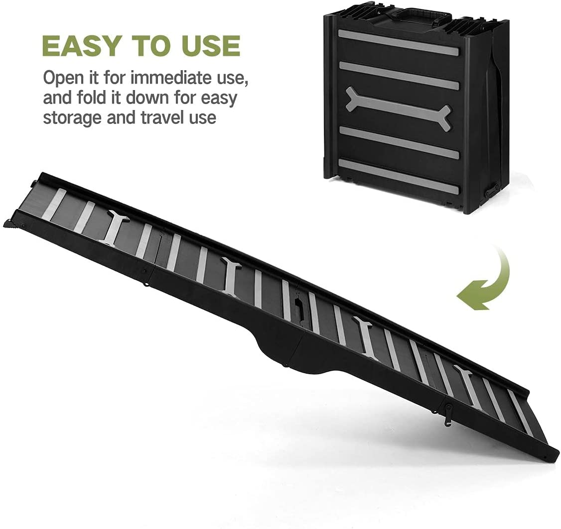 Foldable Dog Ramp for Car SUV Truck Pet Safety Stairs Steps Ladder Portable Non-Slip Travel image number 1