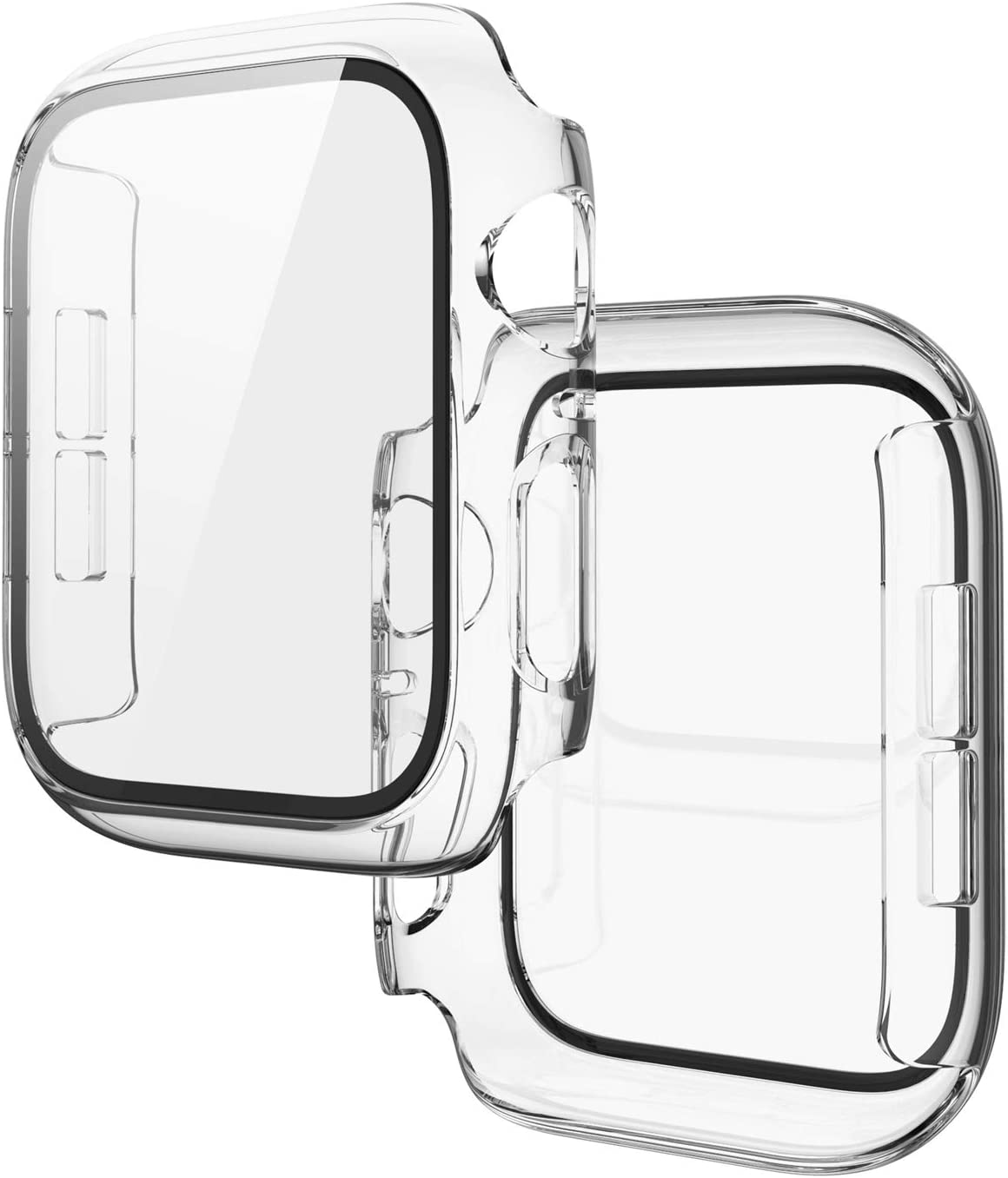 HEYUS [3 Pack] Hard PC Case for Apple Watch Case Series 6 SE Series 5 Series 4 44Mm with Tempered Glass Screen Protector, Full Hard Ultra-Thin Scratch Resistant Bumper Protective Cover for Iwatch Accessories image number 2