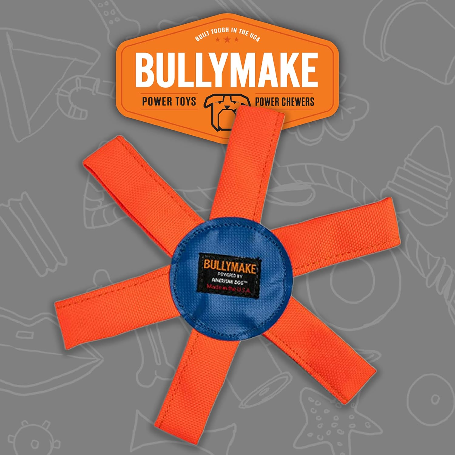 BULLYMAKE &ndash; Hexatug &ndash; Tug N&rsquo; Pull Toy for Dogs - Made in USA &ndash; Small Dog Tug Toy image number 1