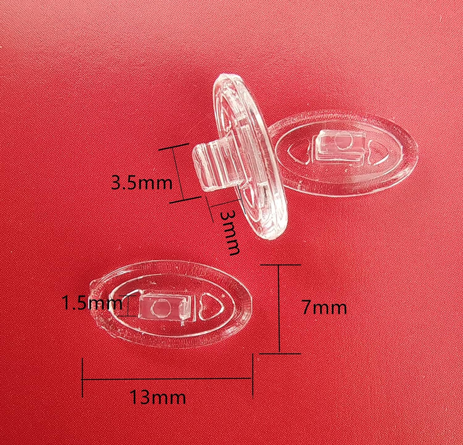 Nicelyfit Clear Silicon Rubber Nose Pads for Oakley Glass Frames OX5079 OX5038 OX5066 OX5088 OX3102 OX5040 OX5042 Etc. image number 3
