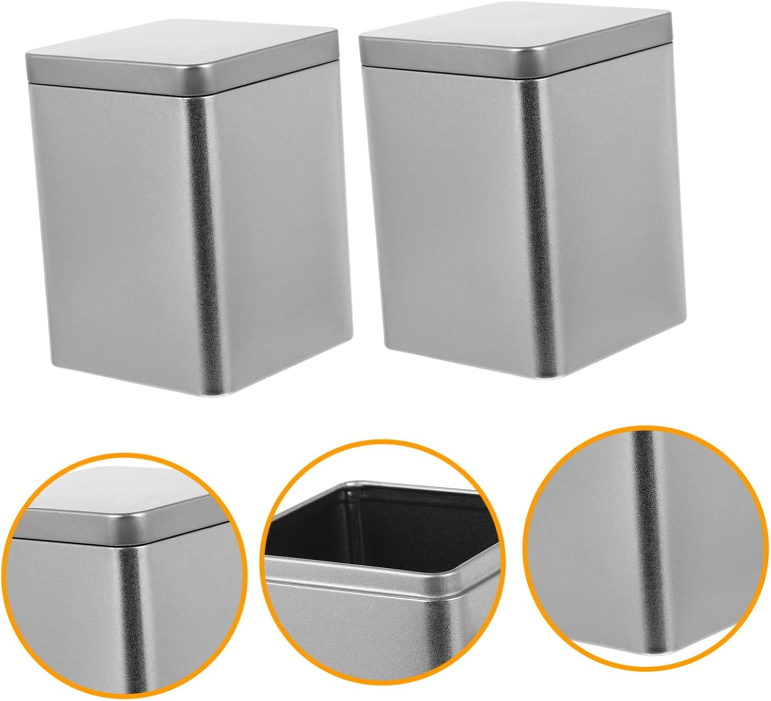 VINTORKY 3Pcs Iron Box Packaging Box Tea Cans Storage Tanks for Home Store Use Empty Canisters for Packaging image number 4