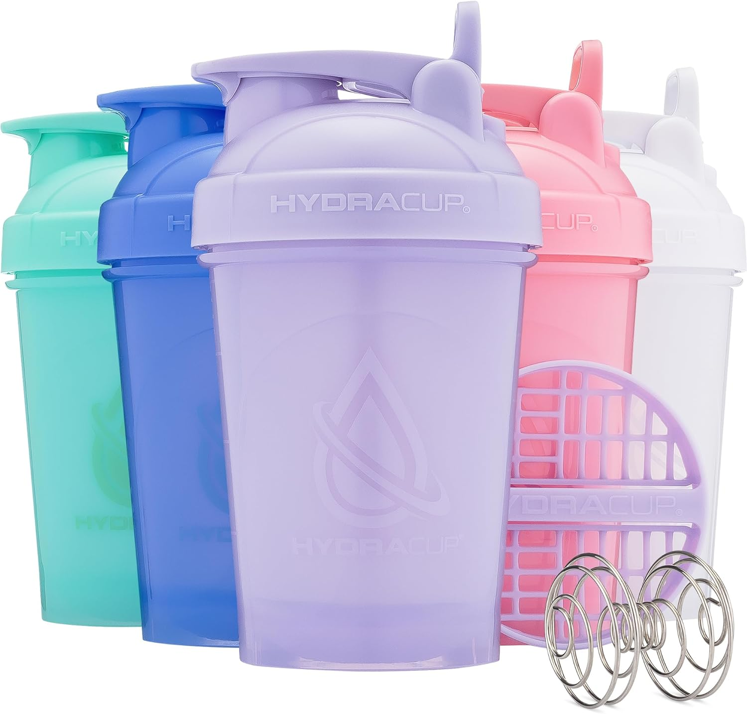 Hydracup [5 Pack] - 20 Oz OG Shaker Bottle for Protein Powder Shakes & Mixes, Dual Blender, Wire Whisk & Mixing Grid, BPA Free Shaker Cup Blender Set image number 5
