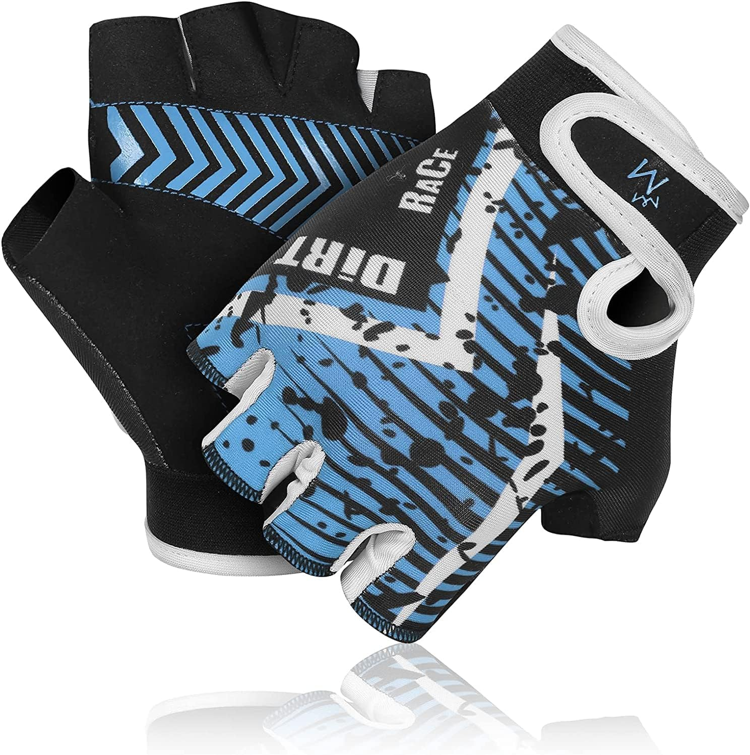 Cycling Gloves for Kids Half Finger Gloves for Children Bicycle Outdoor, Gym Gloves for Junior Toddler Boys Girls for Riding Biking Sports Gloves Are Non-Slip, Colors in Blue Pink Green Red Yellow, Youth Age 2-10 image number 3