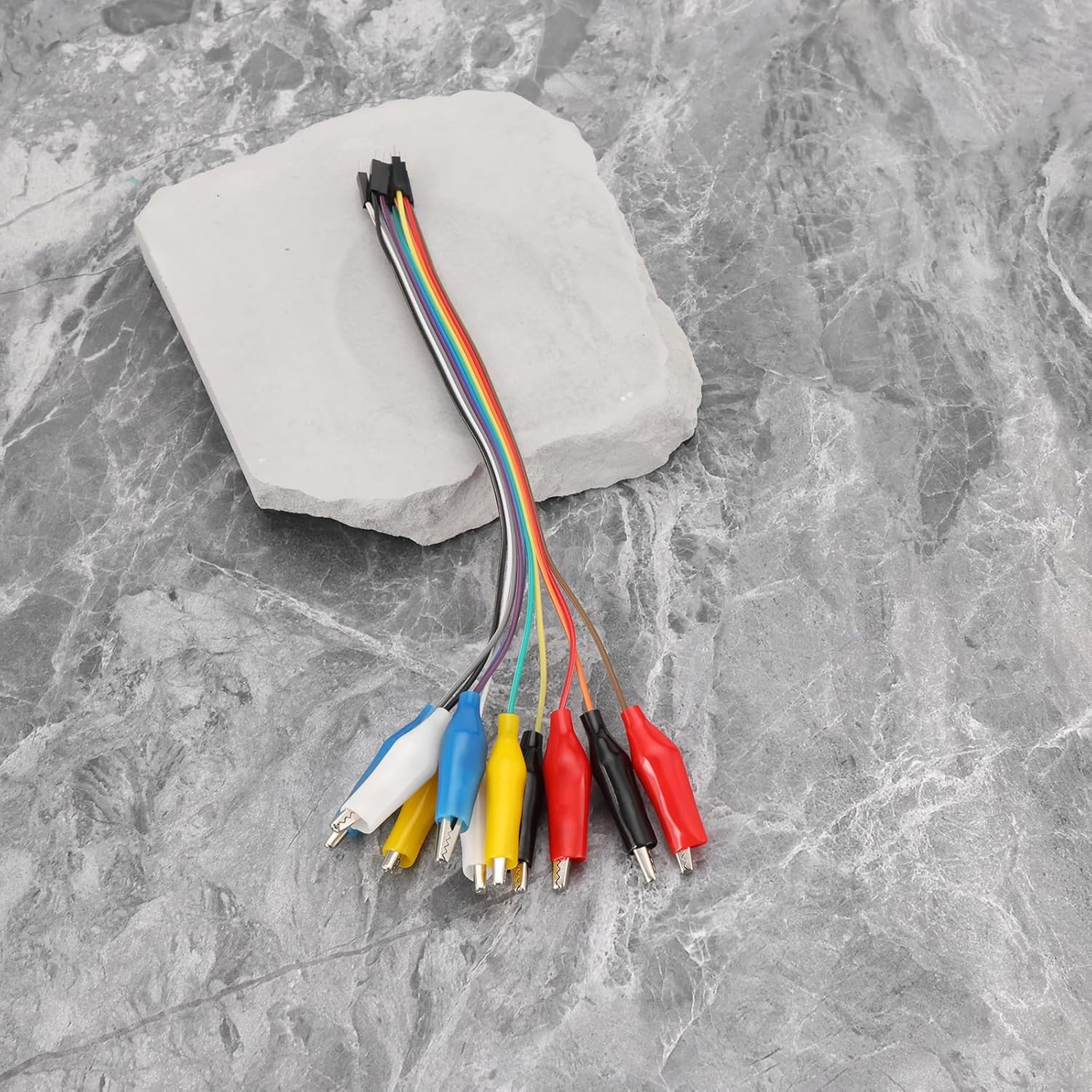 VGOL 4PCS Crocodile Clip D-Upont Cable Connector Socket 10 Pin Jumper Wire Male to Alligator Clip Wire Length 17.5Cm for Electronic Experiment image number 4