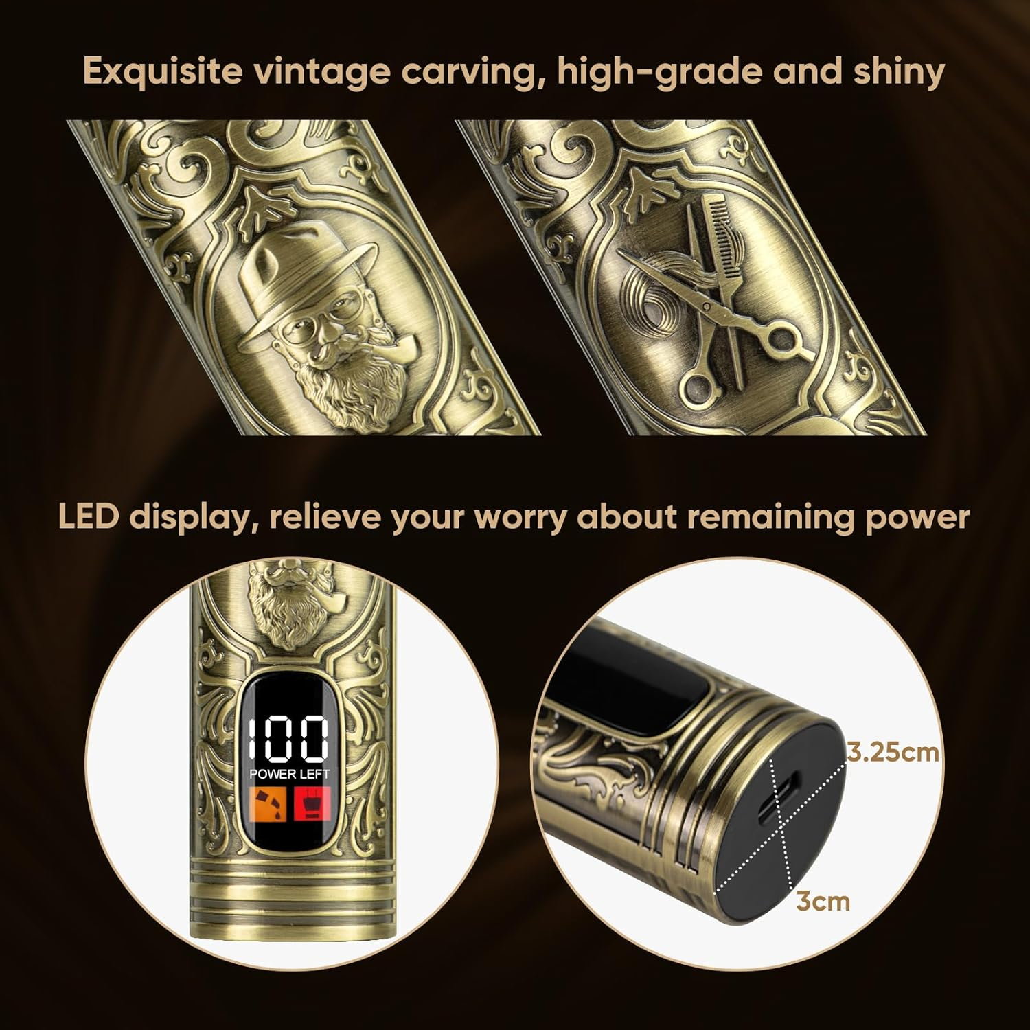 KEMEI Hair Trimmer Beard Trimmer Men'S Hair Trimmer with 6 Cutting Heads, Trimming Hair, Beard, Nose, Ears and Body Hair, Shaving, LED Display image number 6