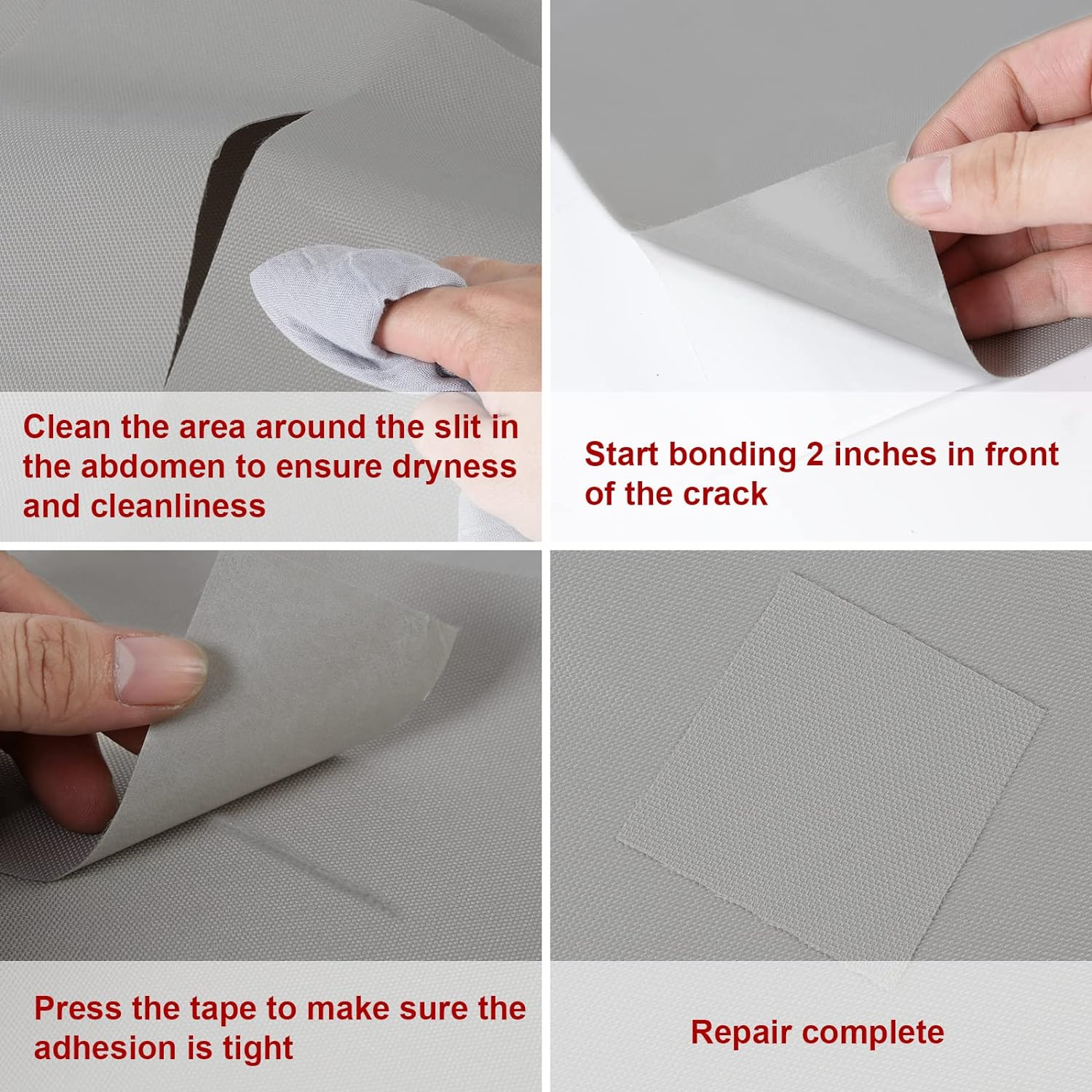 Tuszom 900D 3PCS (28.5" L*19" W) RV Cover Repair Kit Waterproof Heavy Duty Self-Adhesive Canvas Patch Repair Kit for Boat Cover RV Cover image number 2