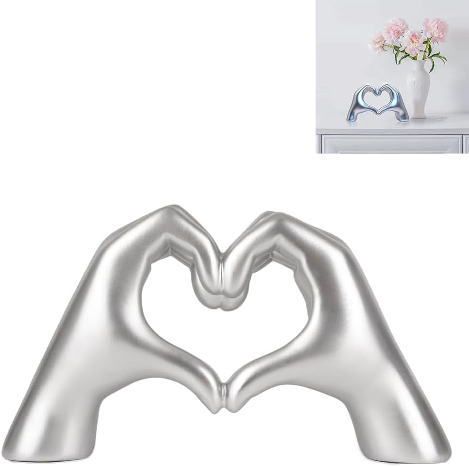 Heart Shaped Hand Carved Decoration, Cute Decoration Gift Suitable for Living Rooms, Offices, Bookshelves, Art Aesthetics, Consoles, Wedding Decorations (Pink)