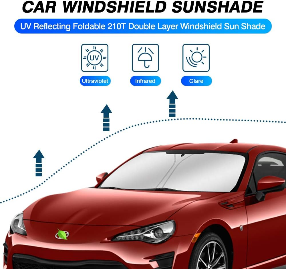 KUST Windshield Sun Shade for 2017-2021 Toyota 86/2022-2023 Toyota GR86 Window Shade Sun Visor for 2013-2023 Subaru BRZ/2012-2016 Scion FR-S FRS Sunshade Blocks UV Rays Keep Your Car Cooler image number 1