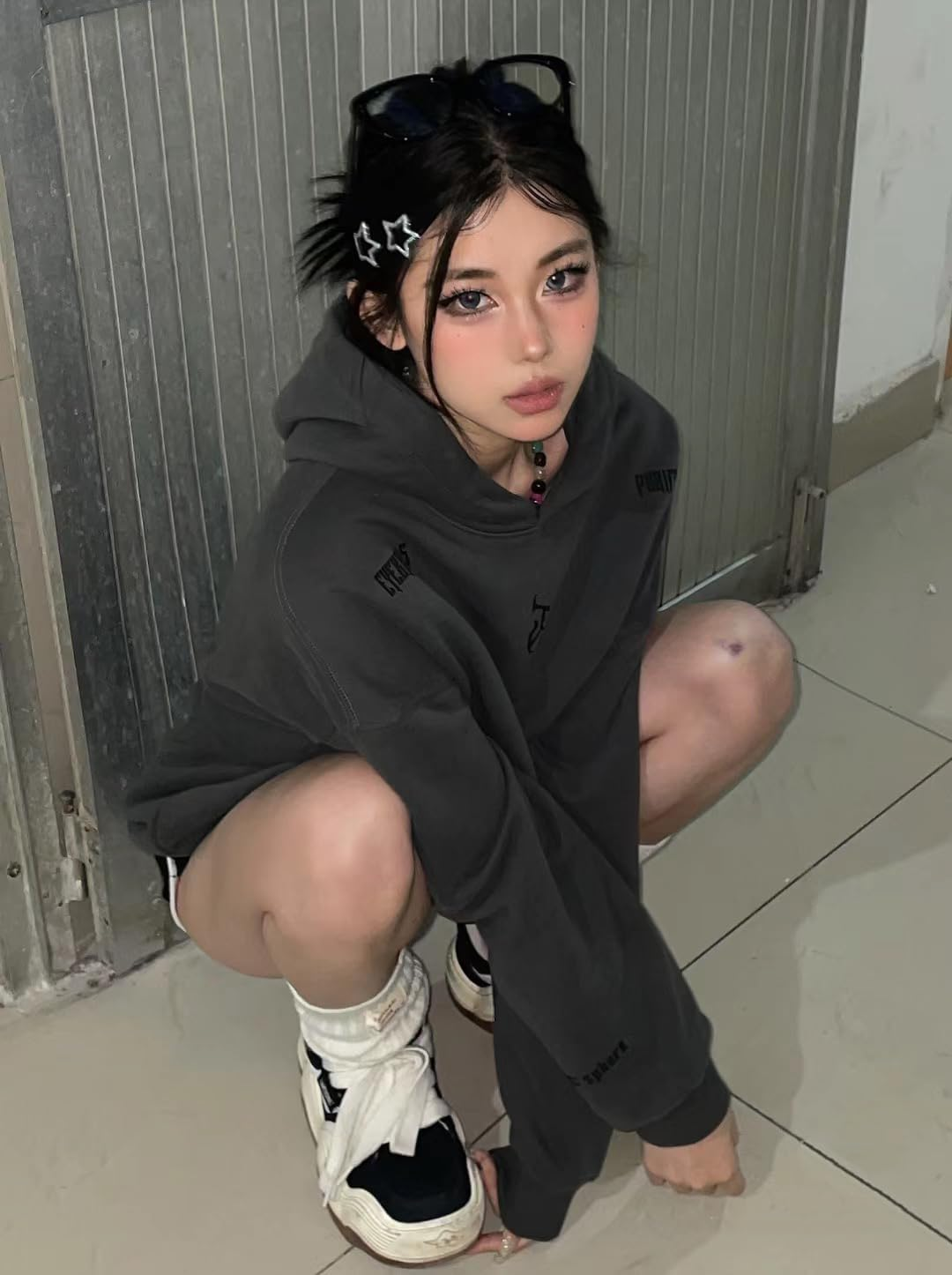 Silver Star Hair Clips Y2K Glitter Star Snap Clip Barrettes Hairpins 10 Pieces Small Metal Hair Clip Headpiece Cyber 2000S E-Girl Hair Accessories for Teen Girl Women image number 2