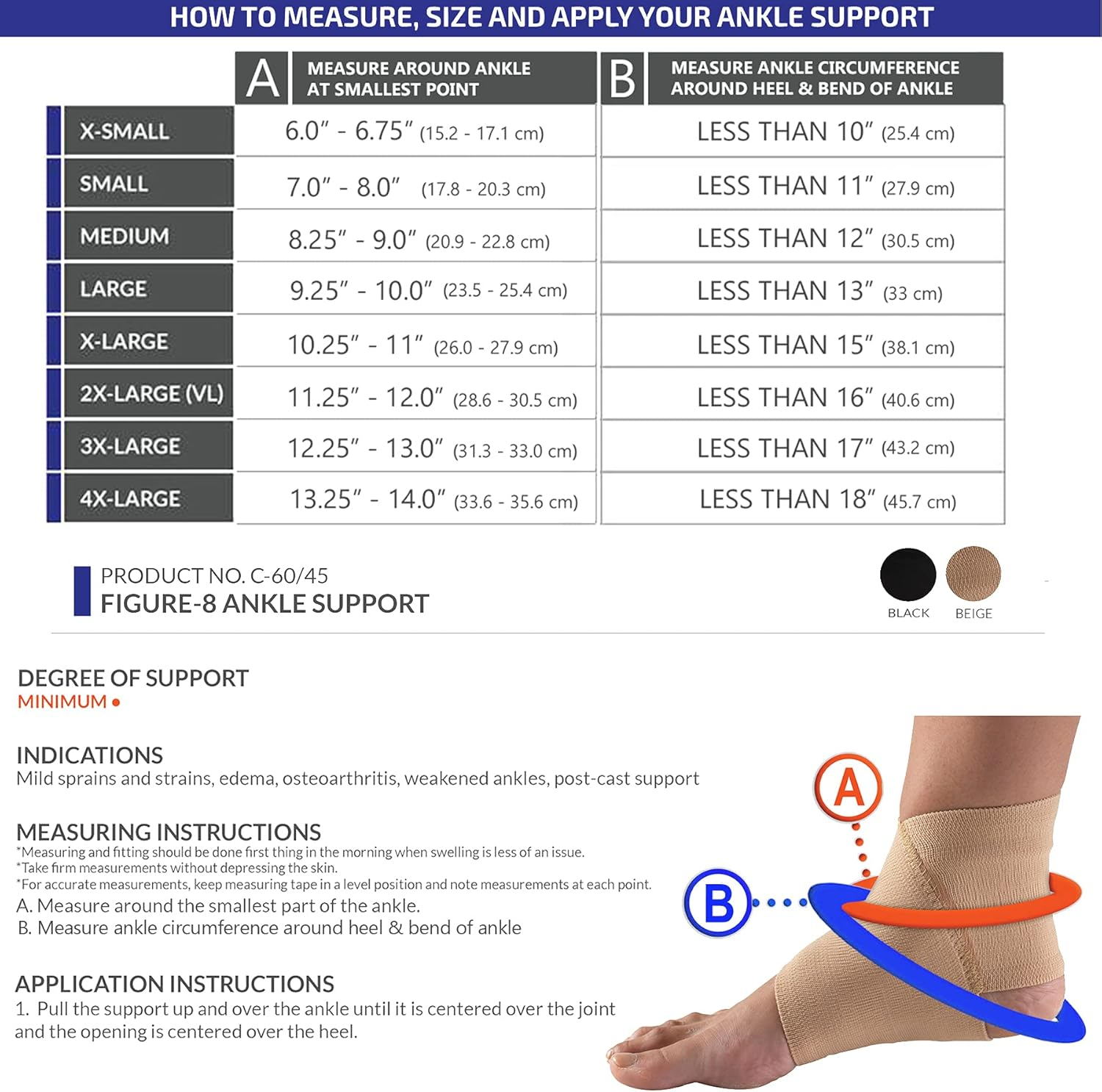 Champion Ankle Support, Figure-8 Style, Knit Elastic, Medium image number 1