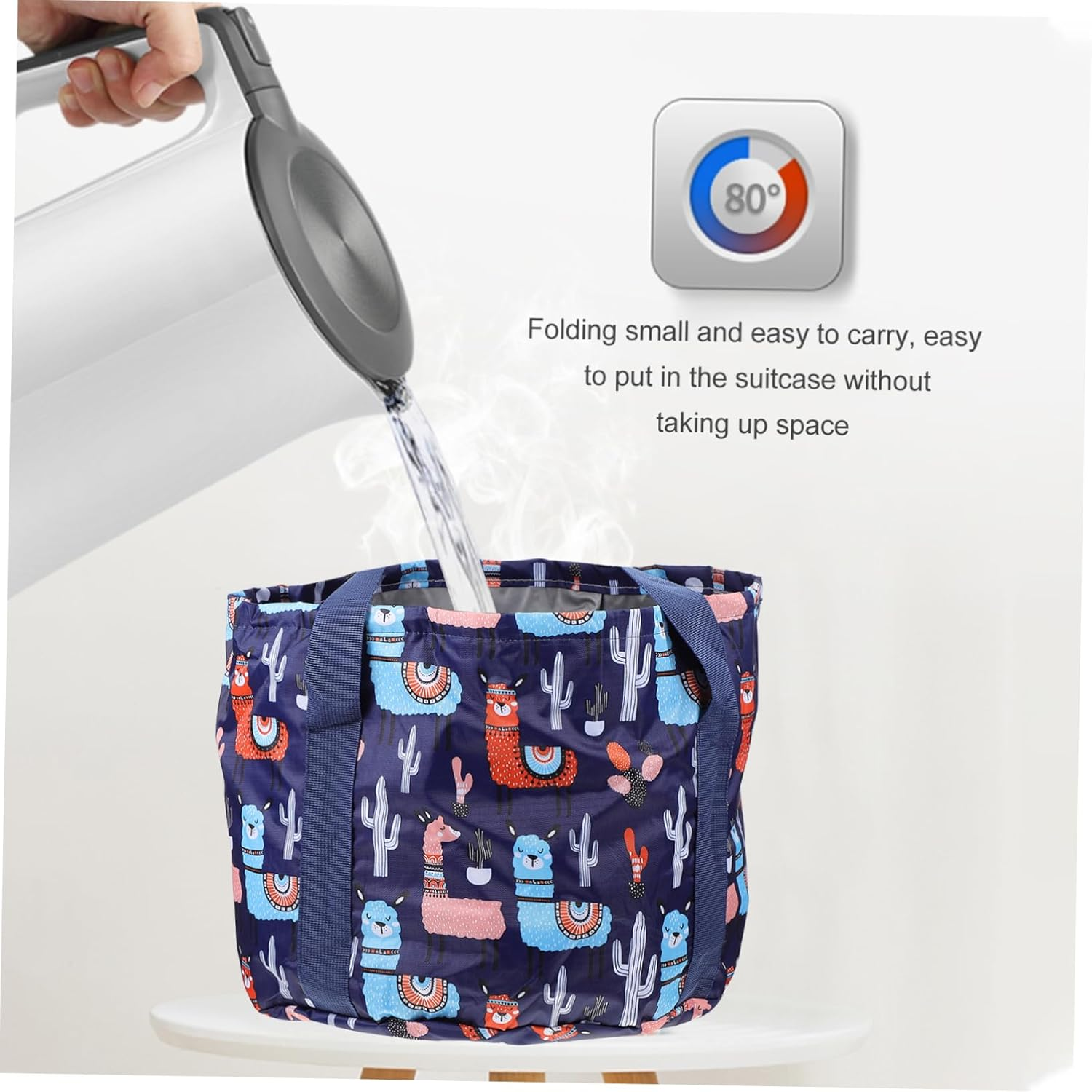 Cabilock Outdoor Folding Travel Foot Basin Collapsible Wash Basin Portable Foot Tub Dark image number 4