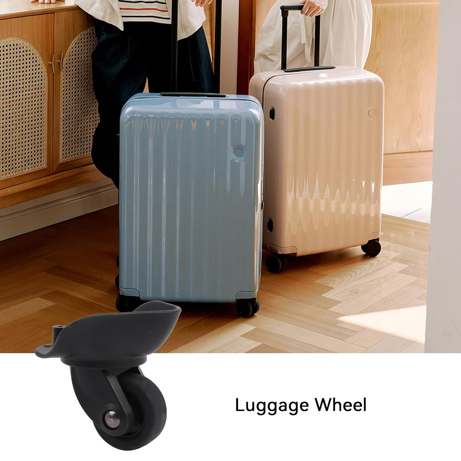 RDEXP Luggage Wheel Replacement 3.07" W151 Black Left W/Screw for Wheels Replacement