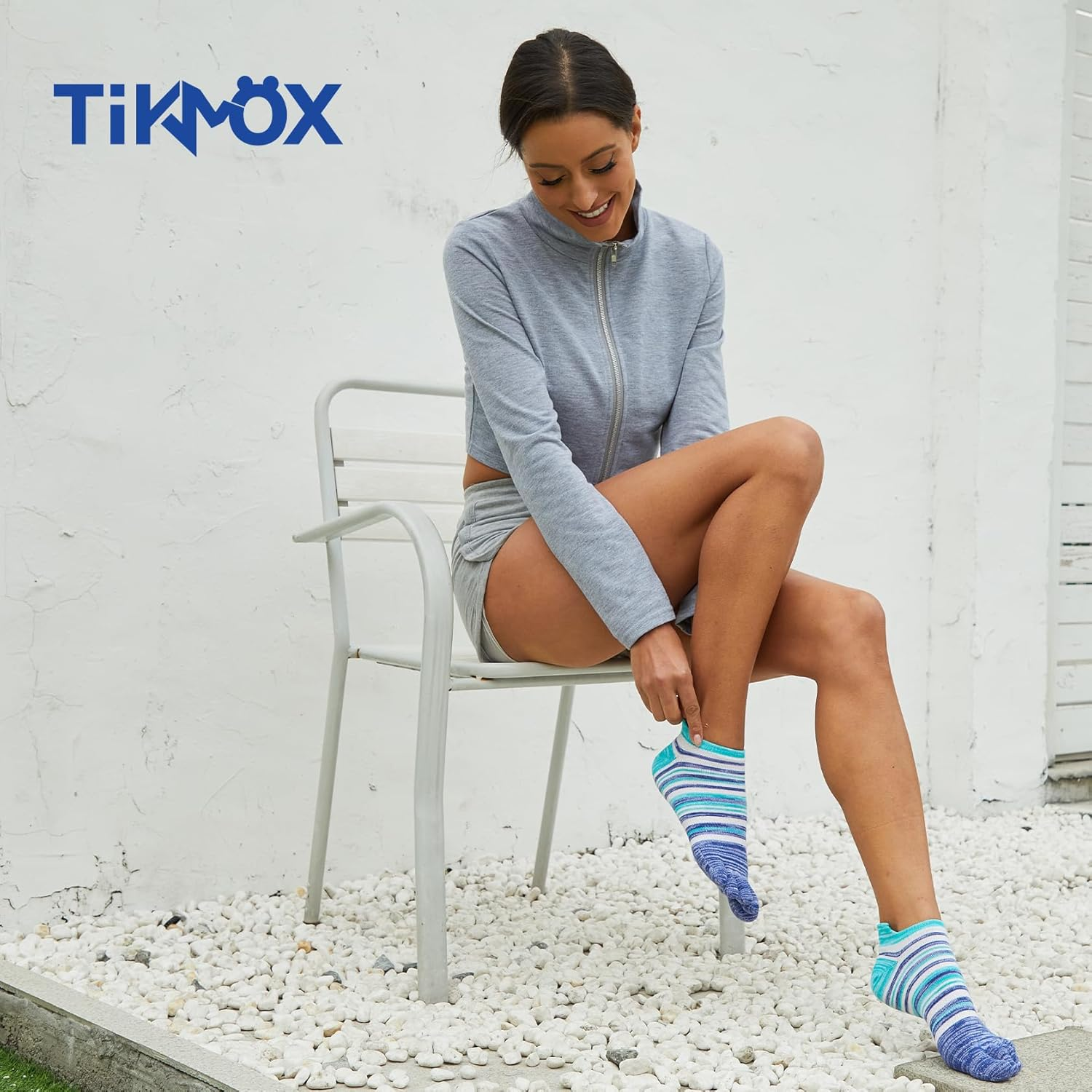 Tikmox Toe Socks for Women Ankle/Crew Running Socks Cotton Five Finger Socks(3-6 Pairs) image number 6