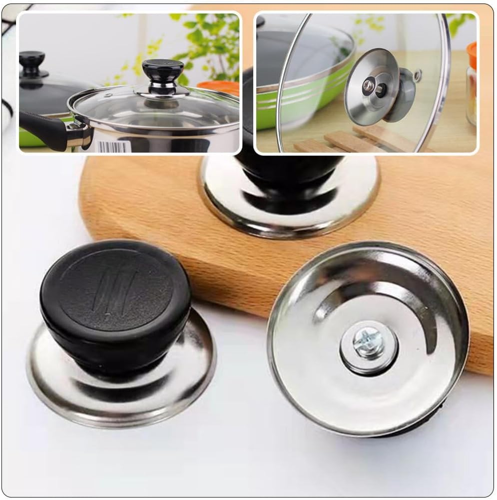Bestonzon 2Pcs Pot Lid Knobs Universal Pot Lid Cover Knob Replacement Kitchen Cookware Knob Handle image number 2