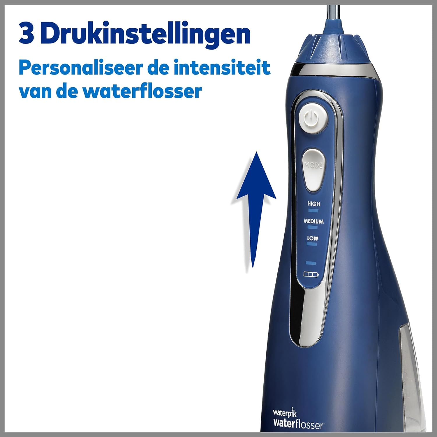Waterpik Cordless Advanced Cordless Oral Irrigator, 4 X Attachments, Pressure Range Adjustable (3.1 to 5.2 Bar) via 3 Pressure Settings, Induction Charging System, Blue image number 6
