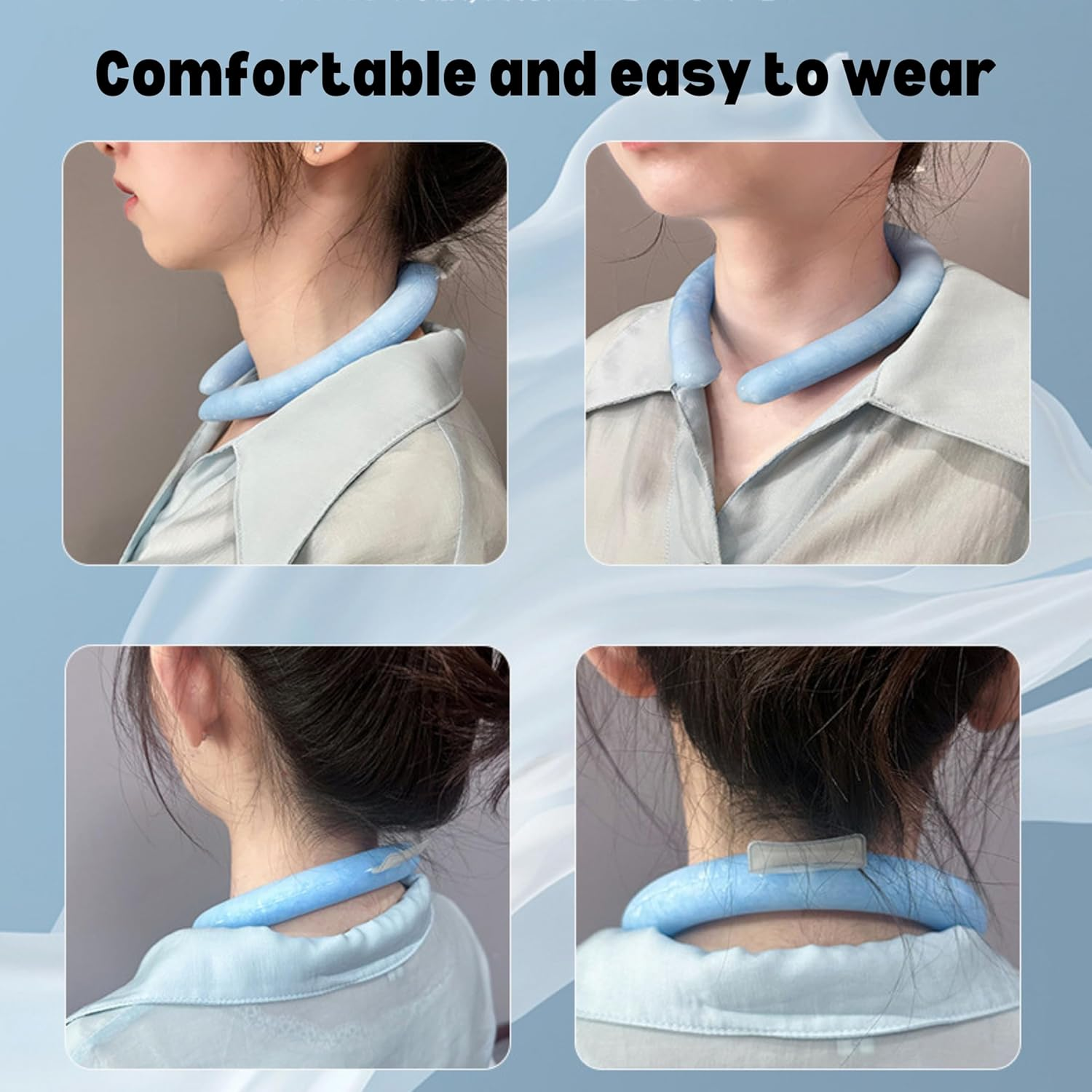 Neck Cooling Tube, Freeze Sleeve, Wearable Cooling Neck Wraps for Summer Heat, Relief for Hot Flashes, Reusable image number 1