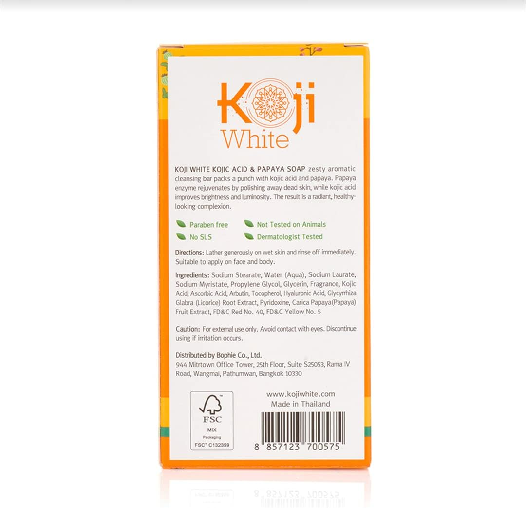 Koji White Kojic Acid Skin Brighten & Glowing Soap, Gift Set for Women with Papaya, Glutathione, Vitamin C, Collagen, Charcoal for Dark Sport, Hydrating Facial & Body, Not Tested on Animals, 2.8 Oz (6 Bars) image number 4