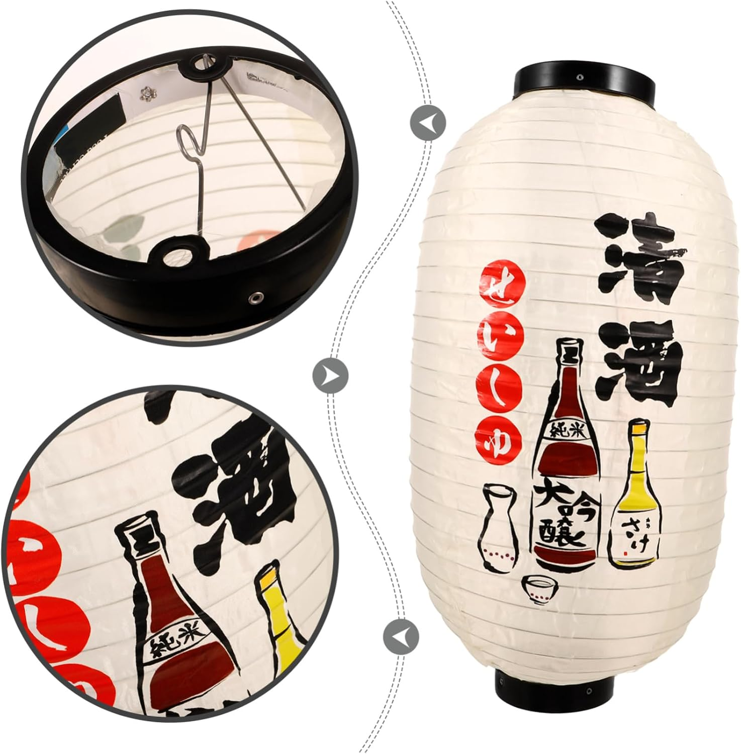 5Pcs Japanese Lantern Silk Lantern Japanese Hanging Lantern Japanese Party Decoration Restaurant Lantern Traditional Lanterns Japanese Bar Lantern image number 5