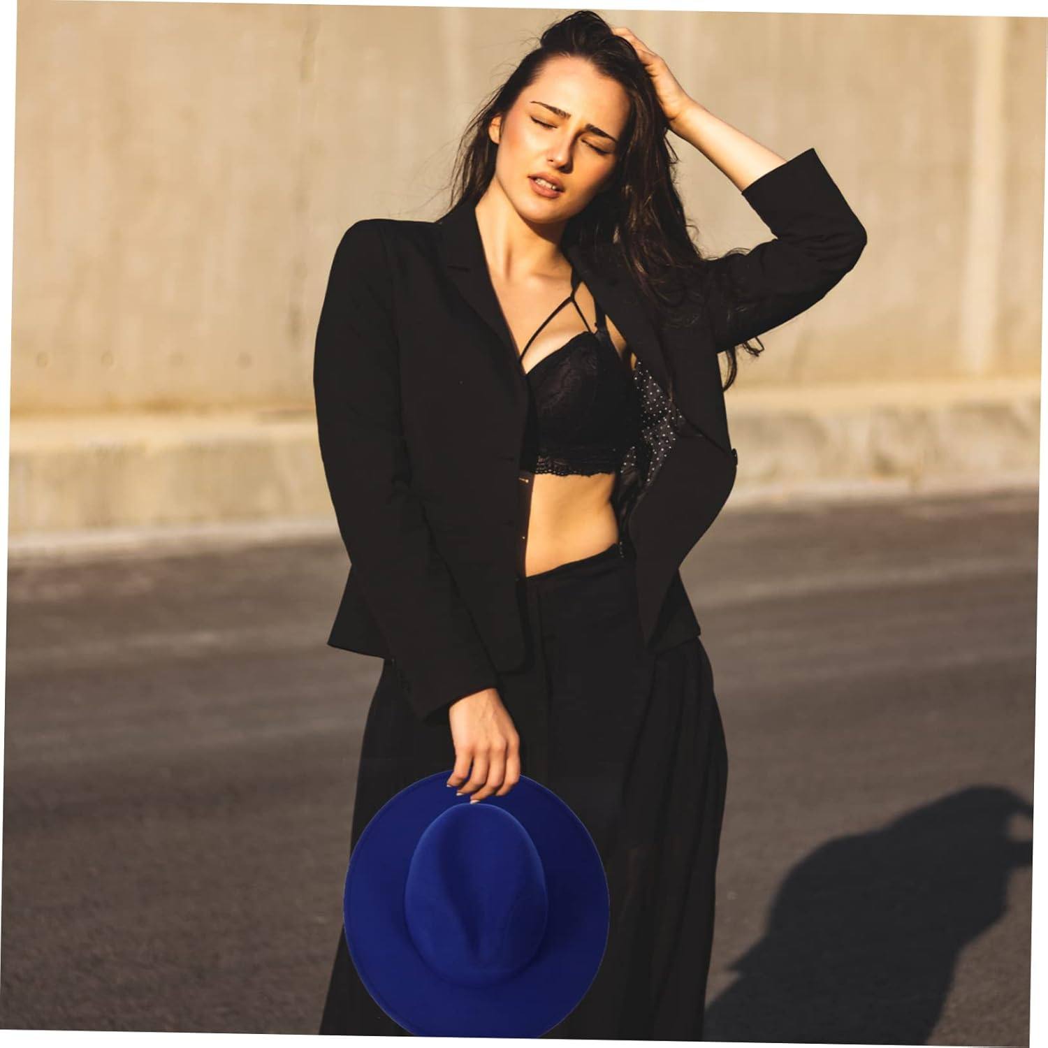 LIFKOME Fedora Outdoor Hats Top Hats for Men Hats Wide Brim Hat for Man Vintage Hats Flat Top Hat Wide Jazz Hat Costume Tops Hat Sombrero Hats for Women Classic Jazz Hat Woolen - White image number 3