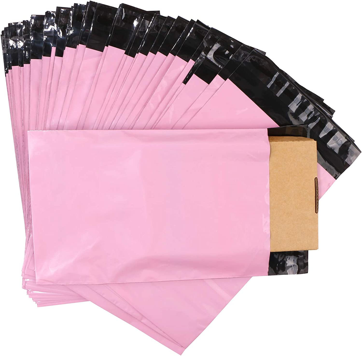 Teqooza 10 X 13.6 Inch Pink Poly Mailer Envelopes Shipping Bags with Self Adhesive Strip, Waterproof and Tear-Proof Postal Bags for Packaging, Pack of 30