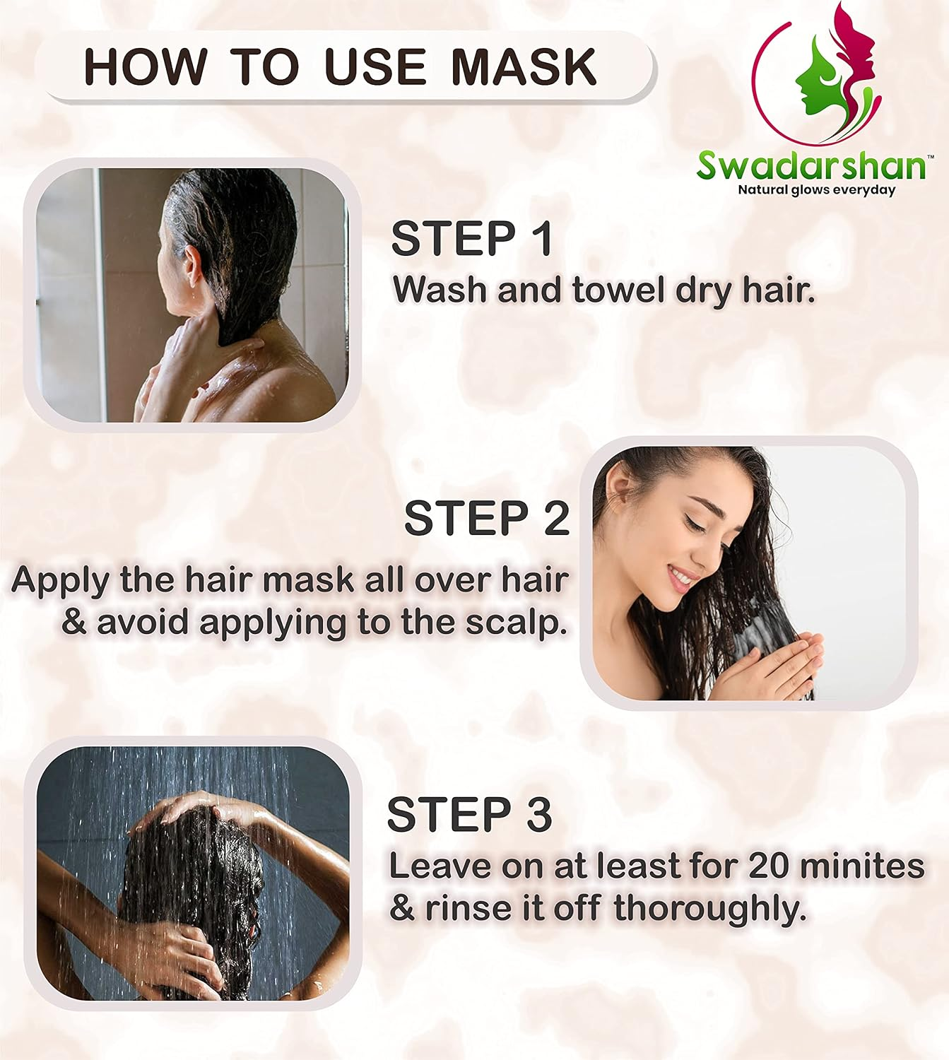 Swadarshan Keratin Hair Mask for Dry, Frizzy, Damaged Hair (100Gm Jar) image number 4