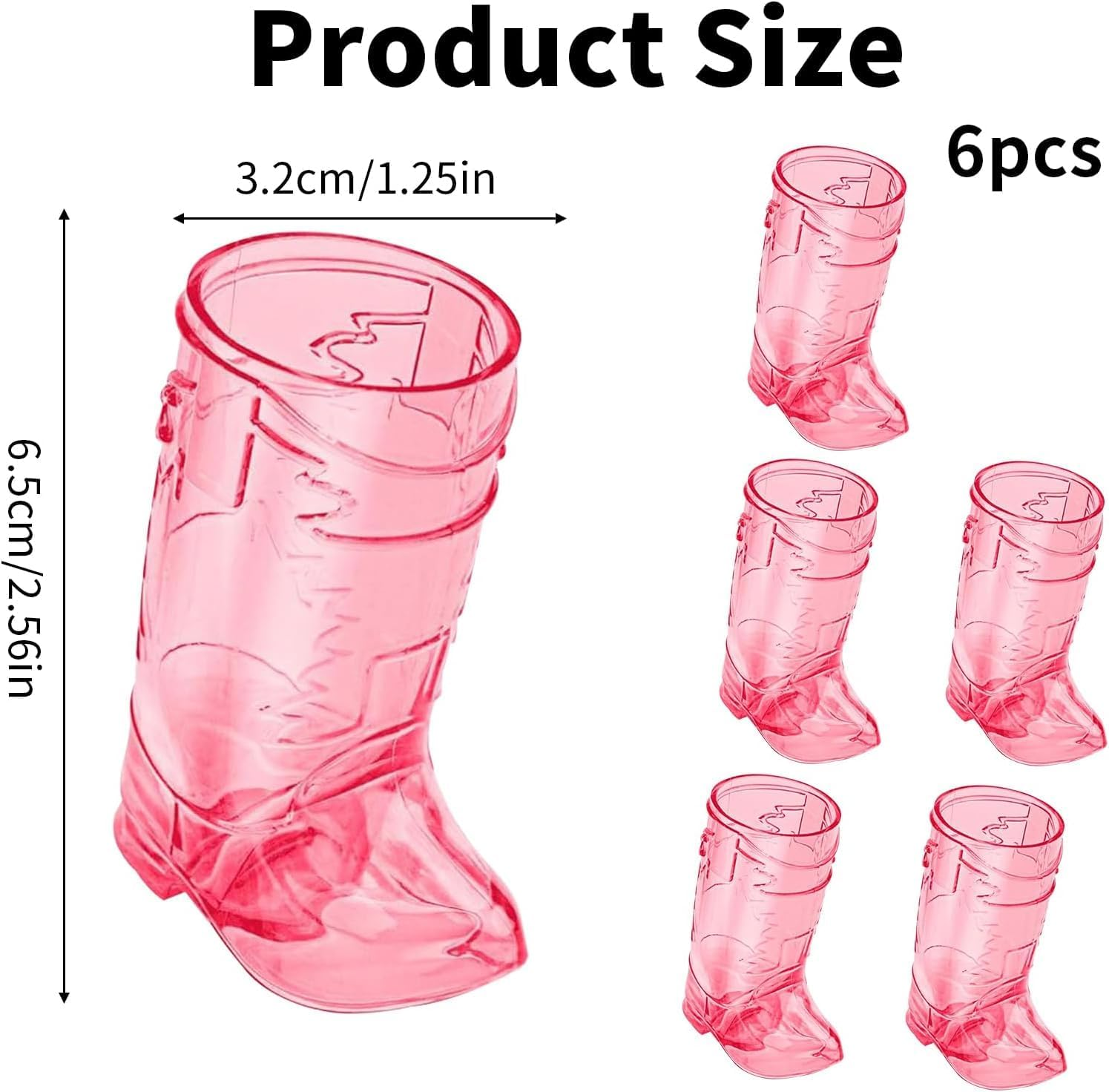 Homiliky 6Pcs Mini Cute Cowboy Boot Shot Glasses, 1Oz Plastic Western Cowboy Mini Beer Mugs, Reusable Cowboy Boot Cups, for Cowboy Bachelorette Theme Party Supplies Wedding Decorations