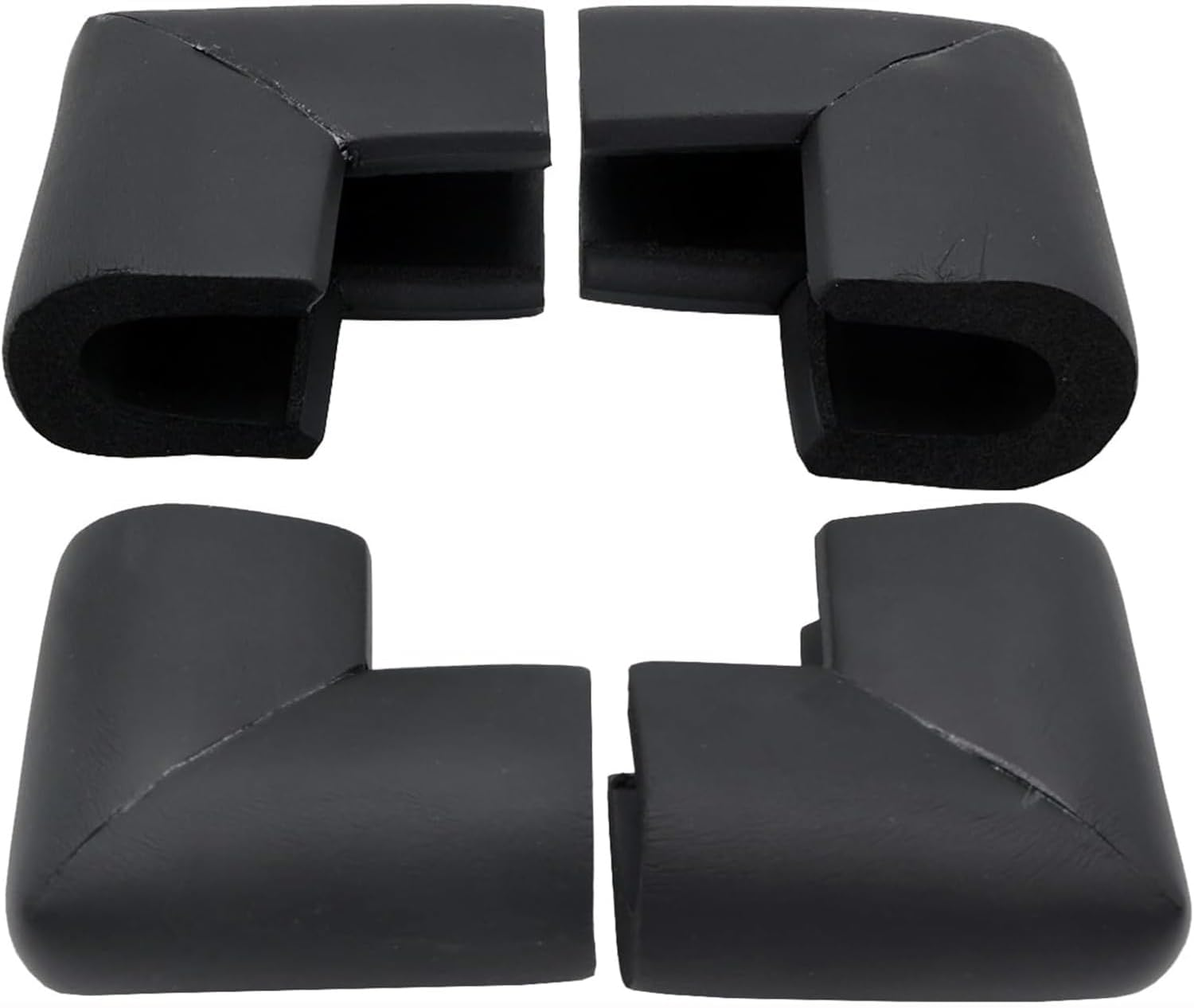 4 Pack Foam Corner Guards Edge Protectors, Safety Bumper W Self-Adhesive Tape Furniture Corner Glass Coffee Table Edge Guard Soft Rubber Baby Proofing, U Type,Black